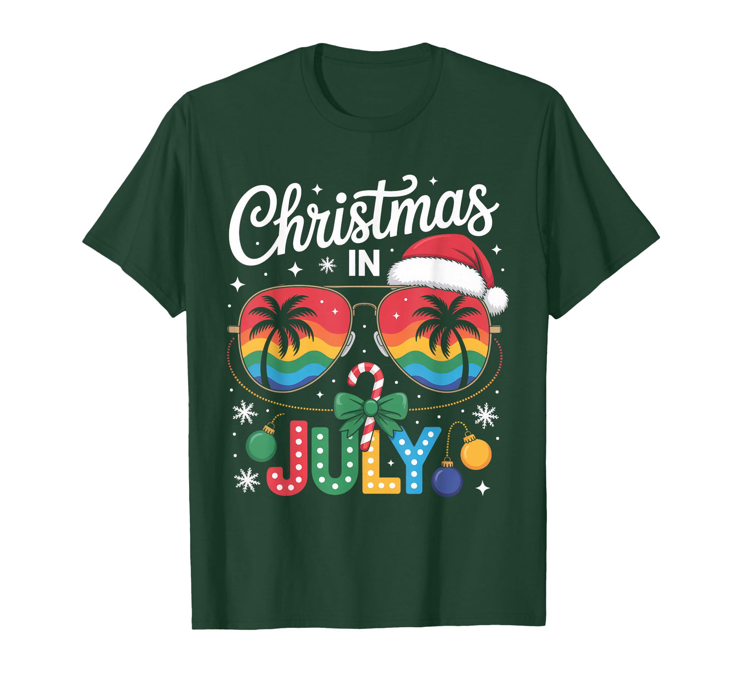 Santa Claus Sunglasses Beach Christmas in July Men Women Kid T-Shirt