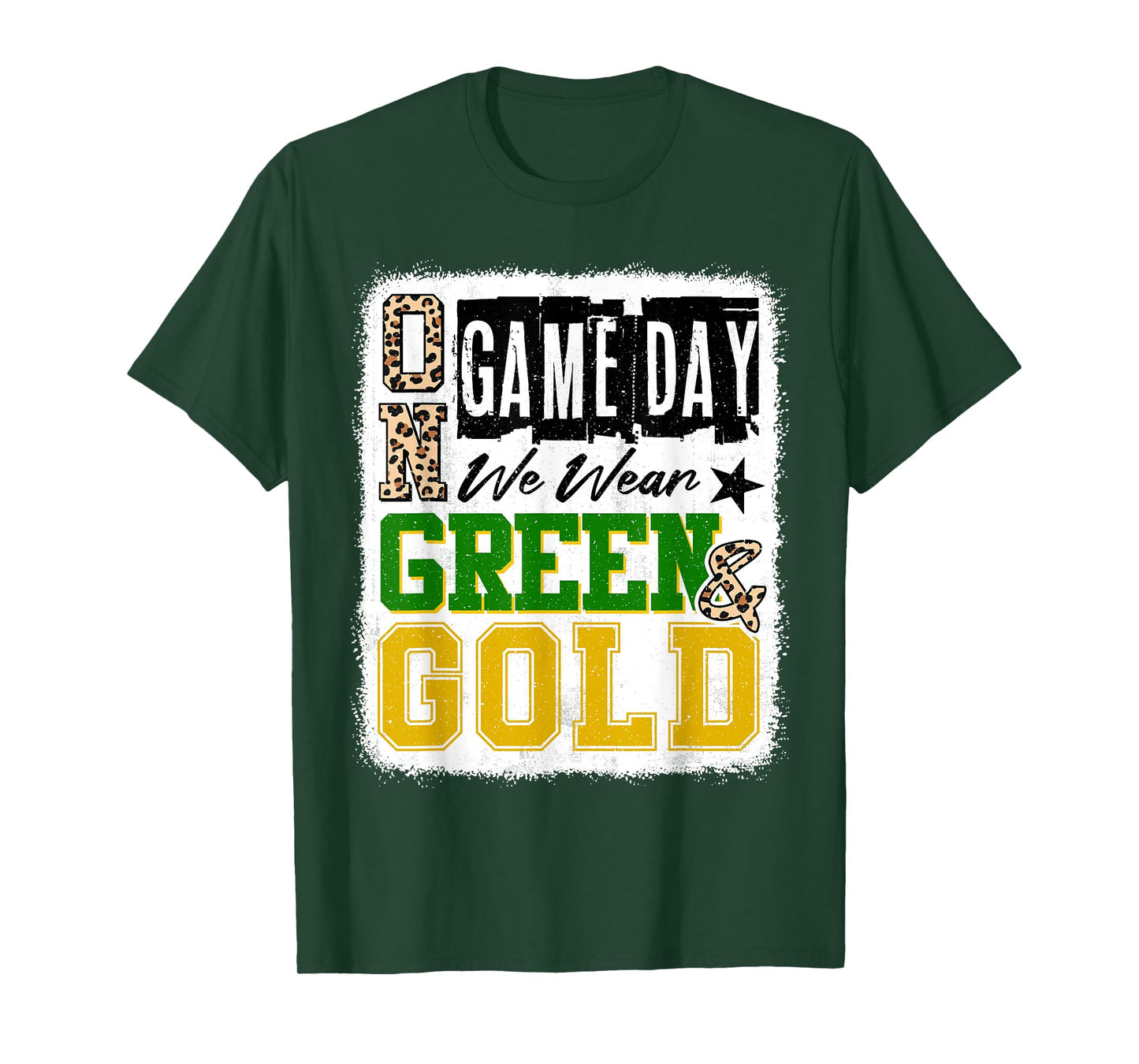On Gameday Football We Wear Green And Gold School Spirit T-Shirt