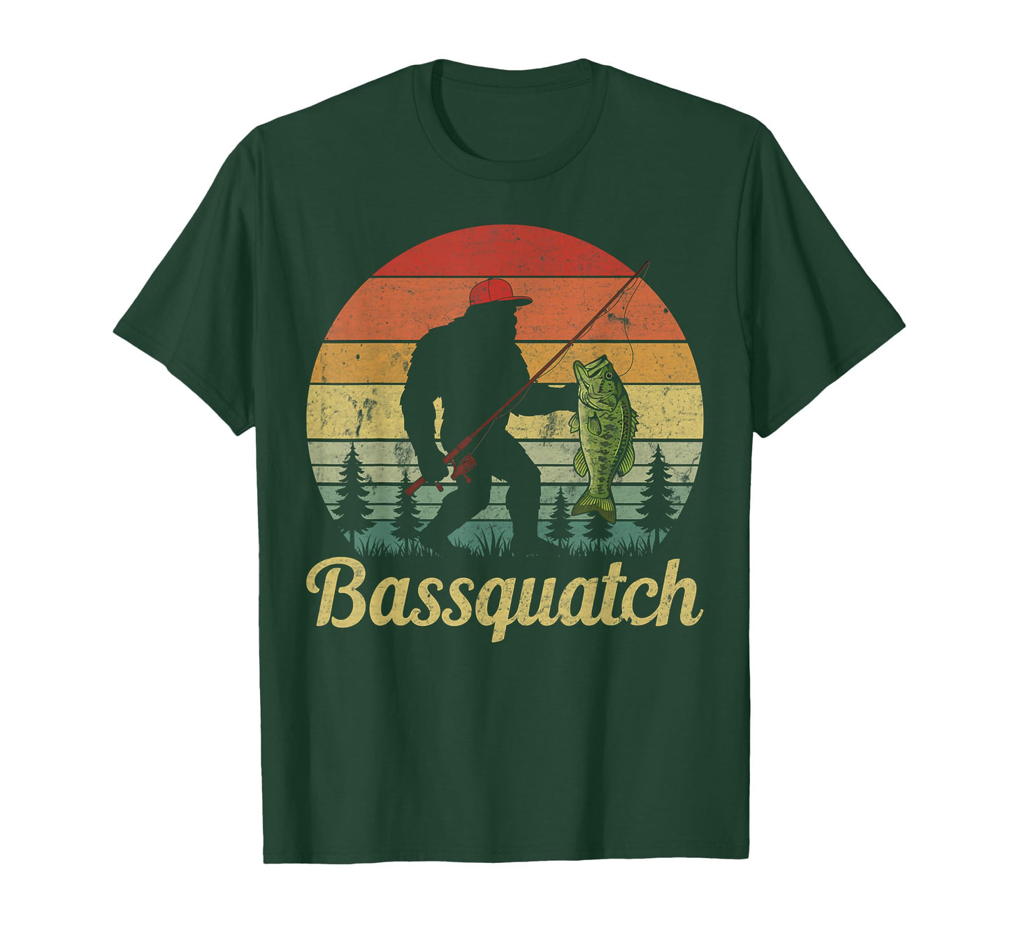 Bassquatch Bass Fishing Humor Bigfoot UFO Sasquatch Gifts T-Shirt