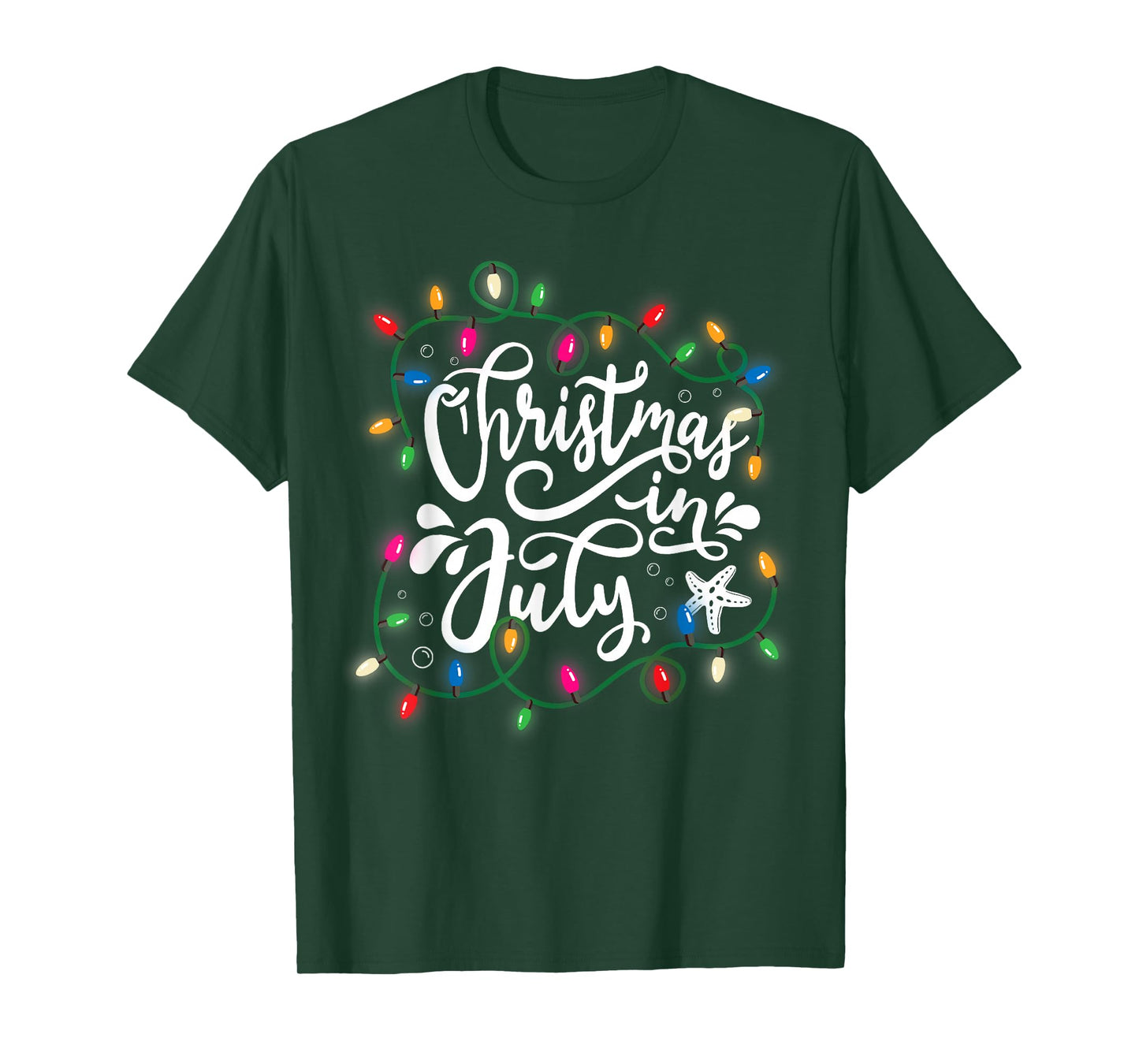 Christmas In July Lights Funny Summer Xmas Men Women Kids T-Shirt