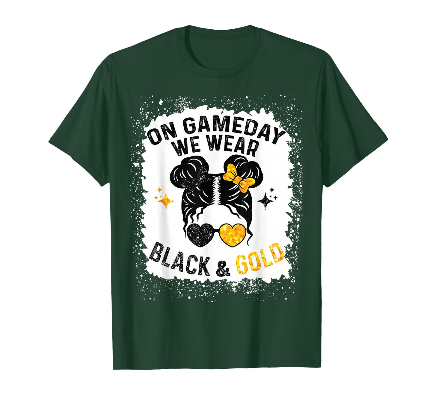 On Gameday Football We Wear Black and Gold Messy Men Women T-Shirt