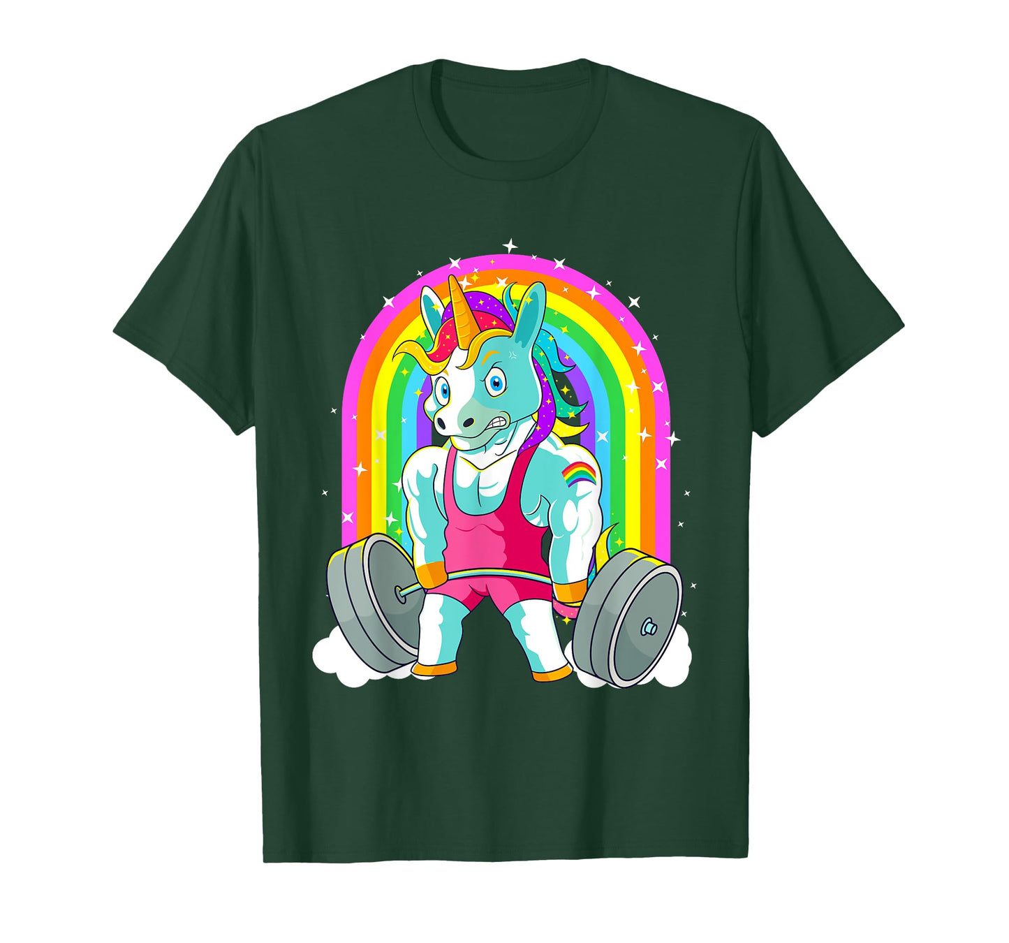 Gym Unicorn Deadlift Weightlifting Workout Pride Men Women T-Shirt