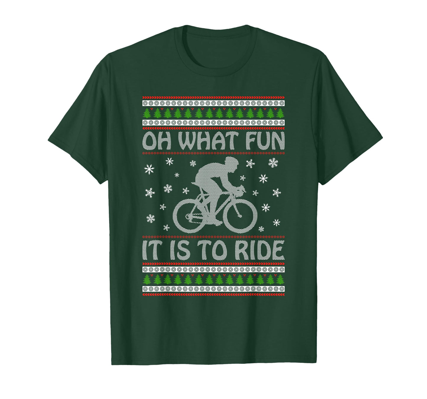 Oh What Fun It Is To Ride a Bicycle Ugly Christmas Sweater T-Shirt