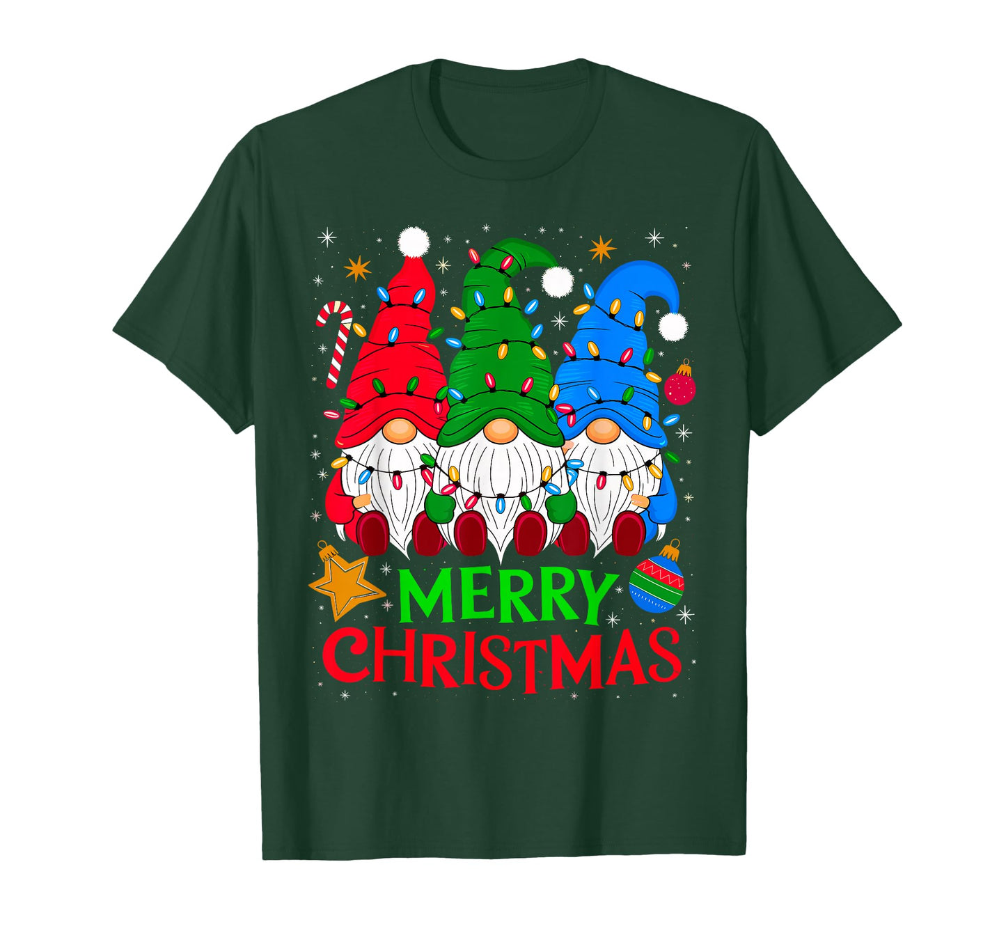 Gnomes Merry Christmas Xmas Matching T-Shirt