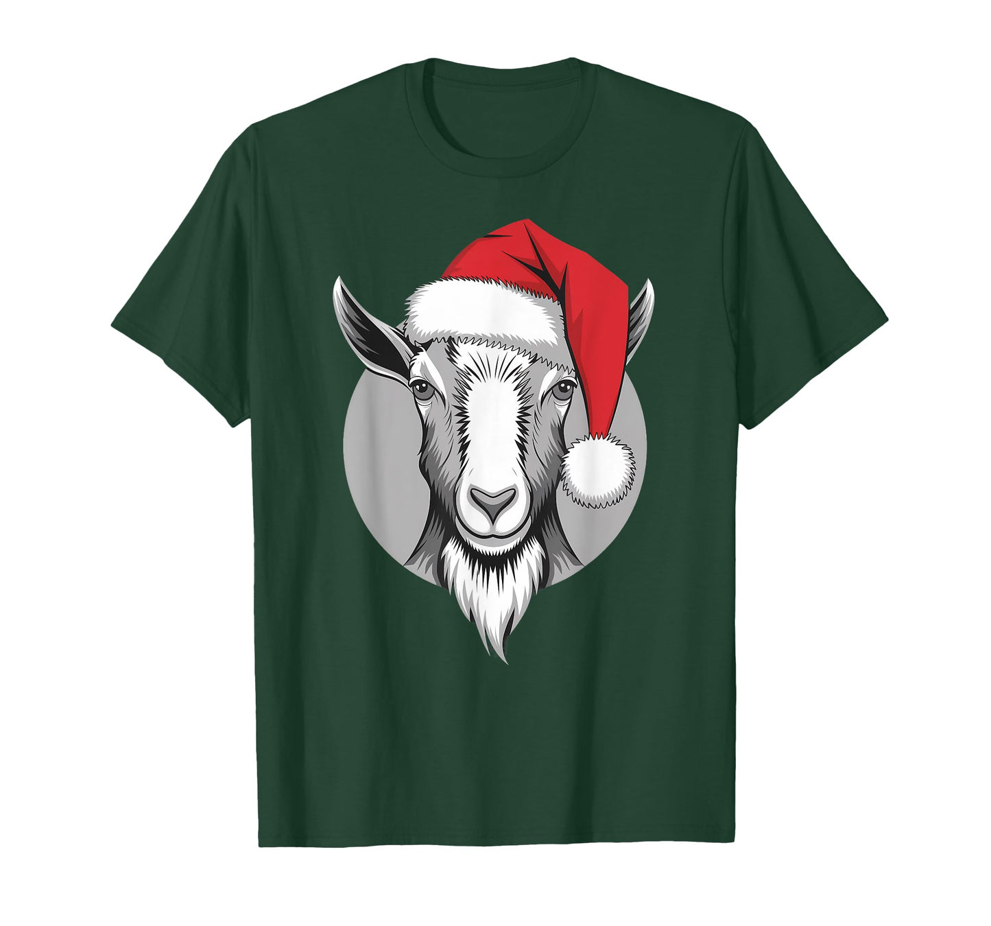 Joyful Goat Santa on Goat Christmas T-Shirt
