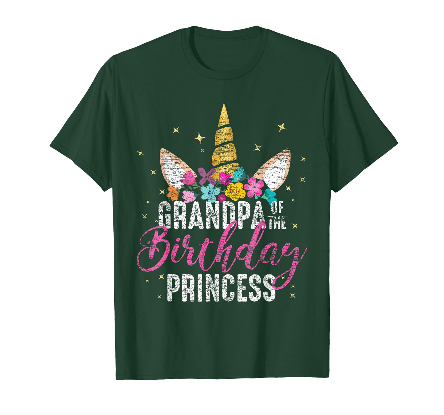 Grandpa Of The Birthday Princess Gifts Unicorn Birthday T-Shirt