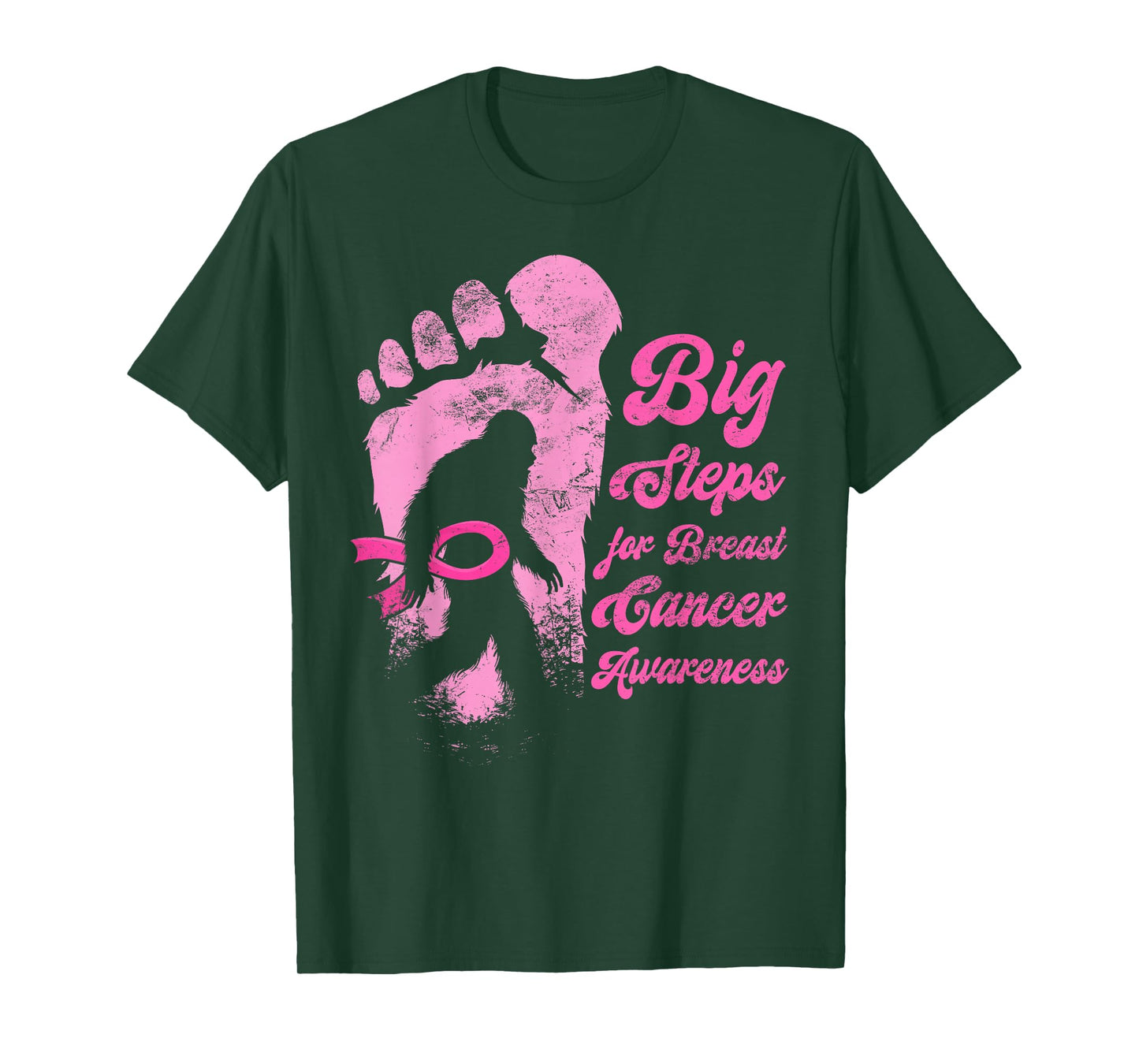 Funny Bigfoot Breast Cancer Awareness Sasquatch Pink Ribbon T-Shirt