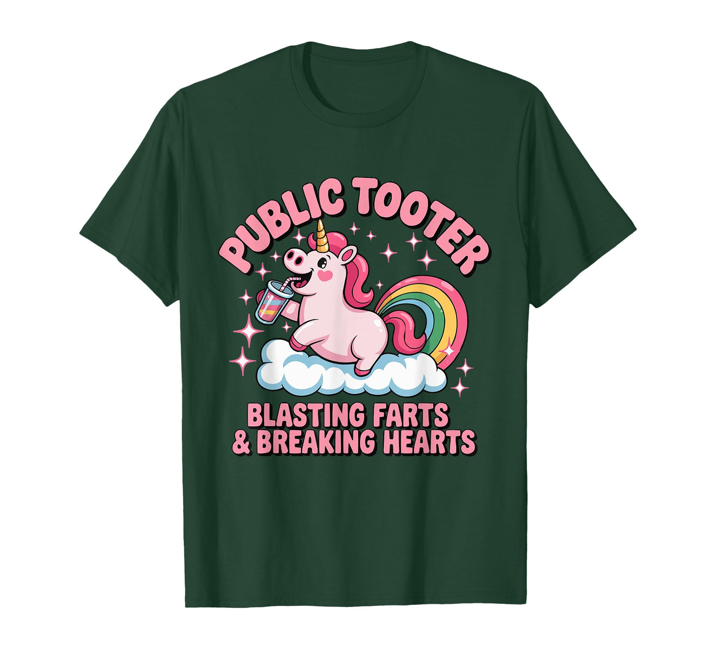 Public Tooter Unicorn Blasting Farts & Breaking Hearts T-Shirt