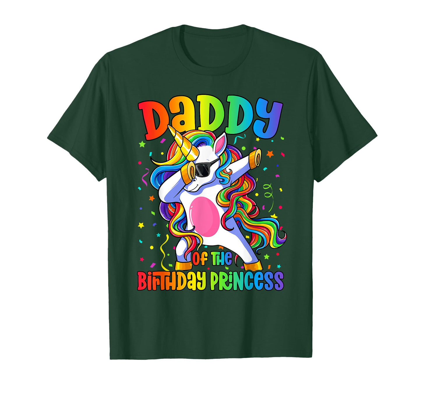 Dad of the Birthday Princess Shirt Men Dab Unicorn Dad T-Shirt