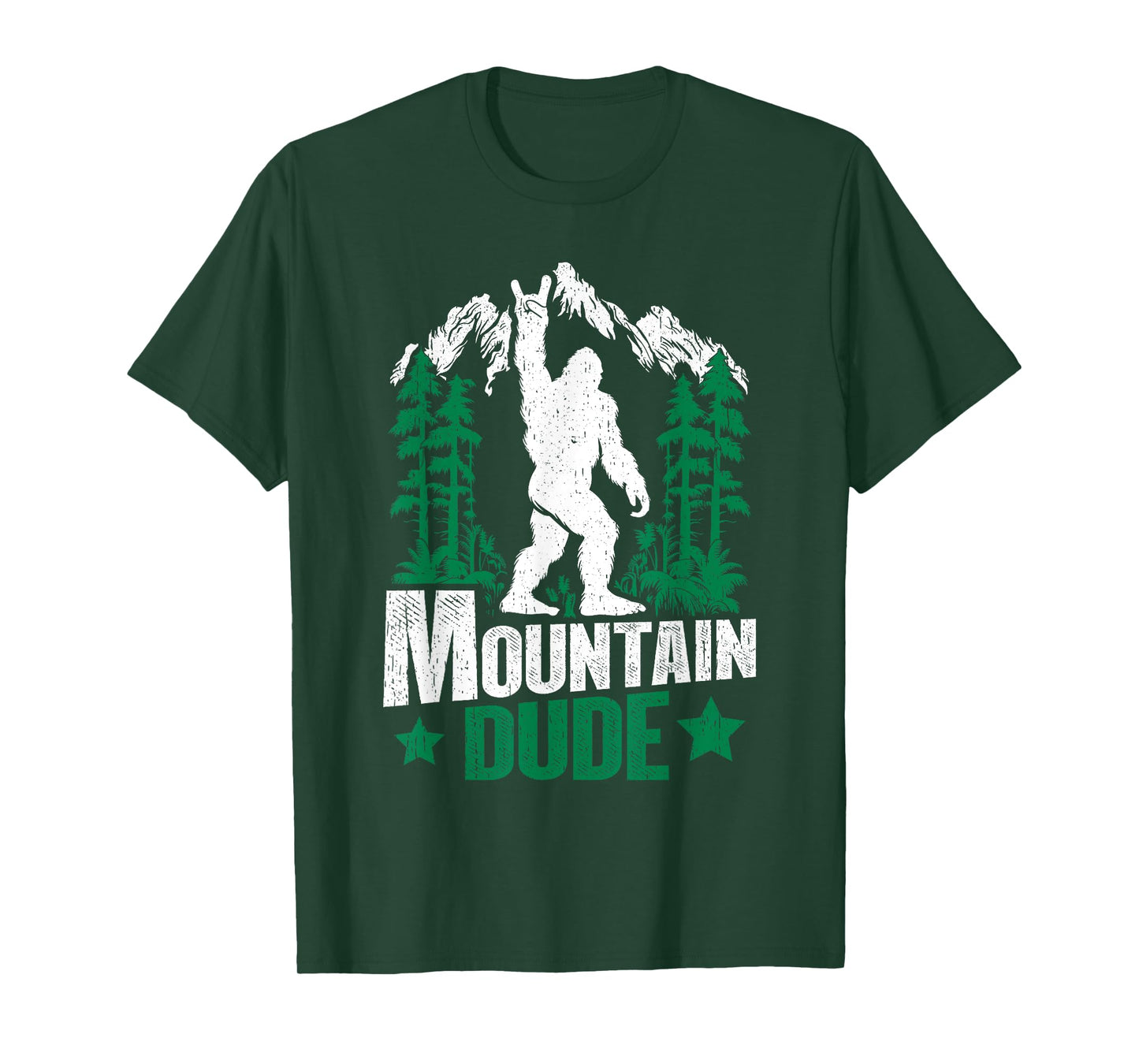 Funny Bigfoot Outdoor Adventures Mountain Dude T-Shirt