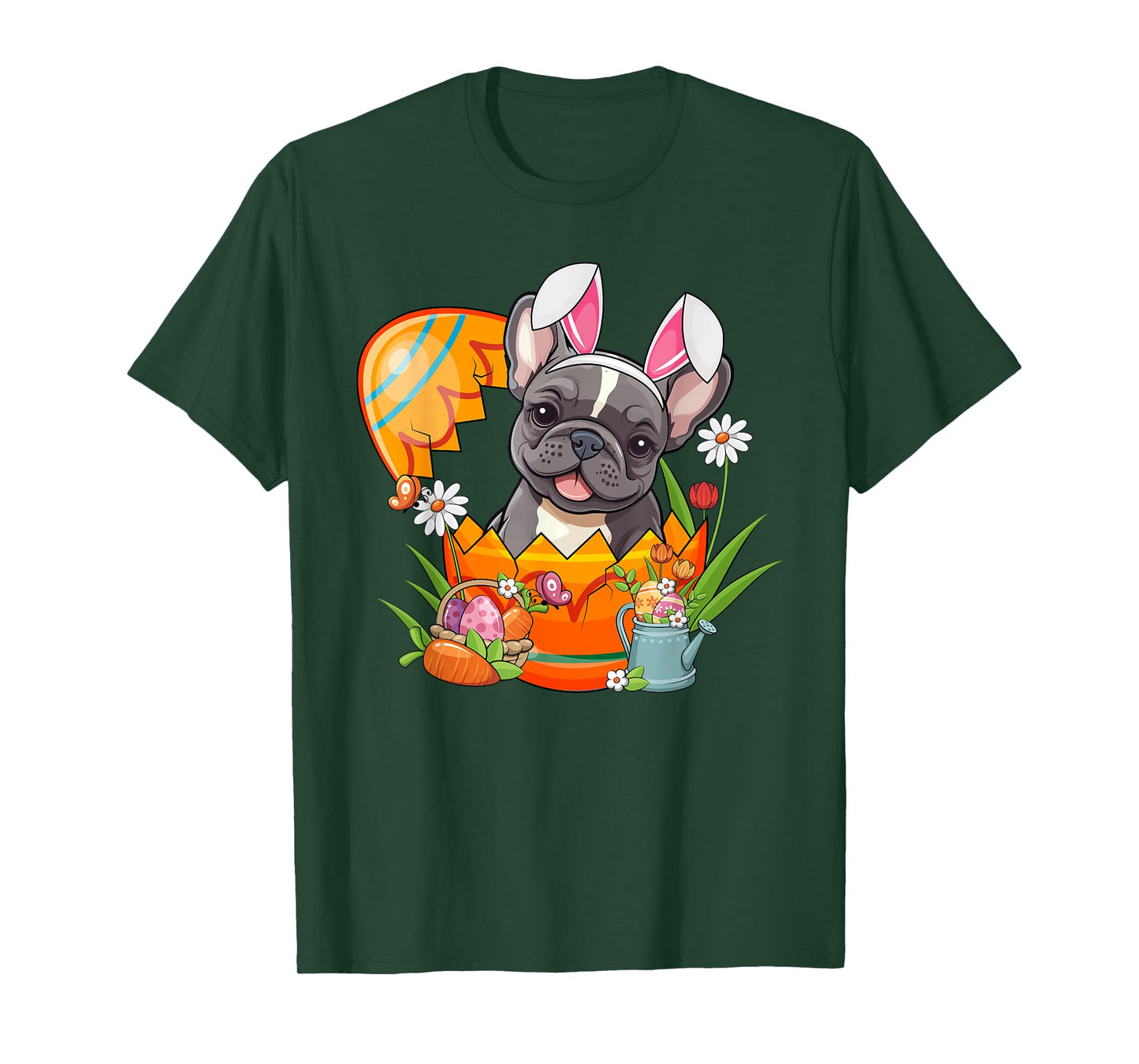 French Bulldog Rabbit Ears Easter Egg Pet Owner Men Women T-Shirt