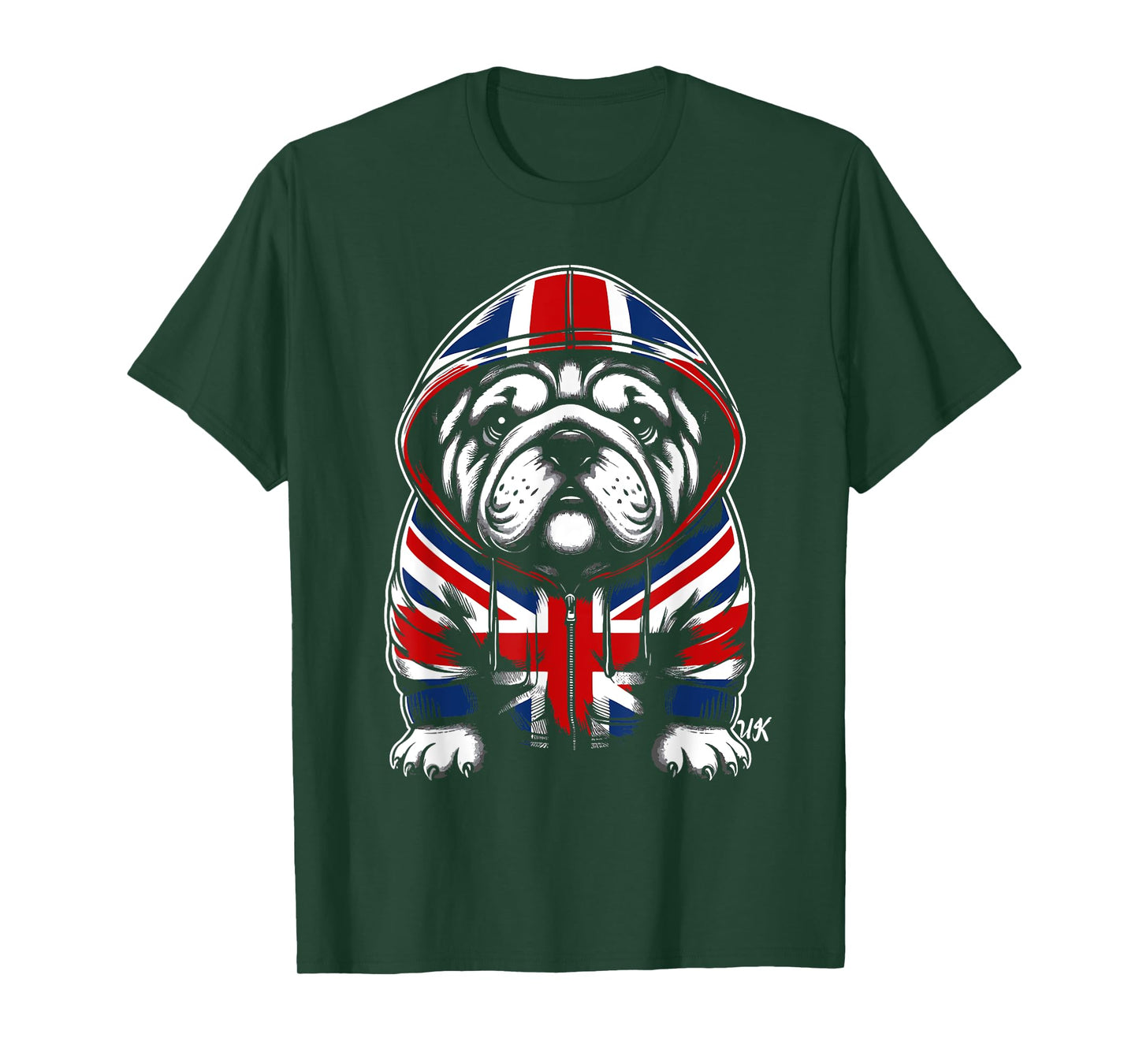 Bulldog UK British Flag England T-Shirt for Men Women Kids