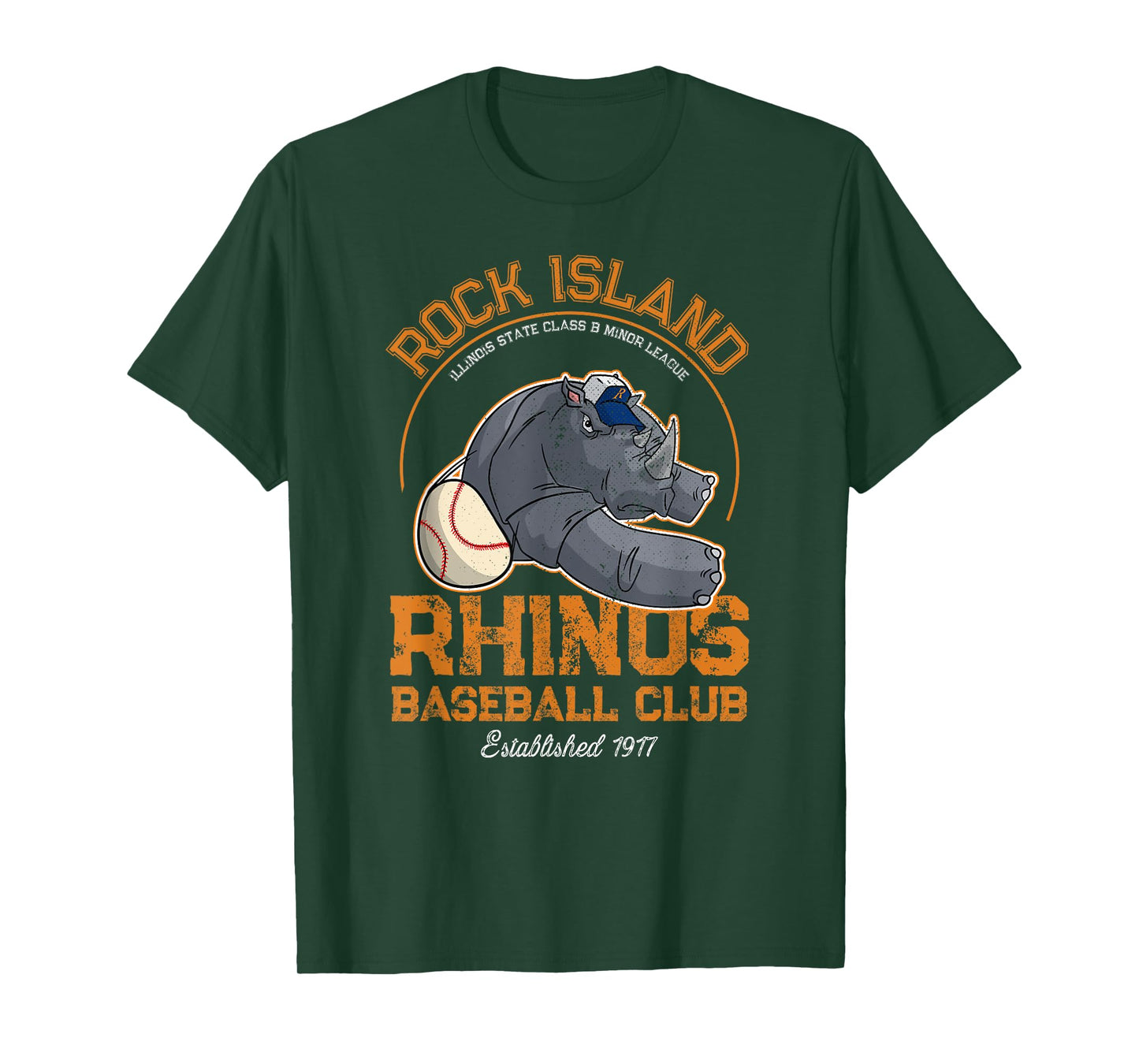 Rock Island Rhinos Retro Minor League Baseball Team T-Shirt