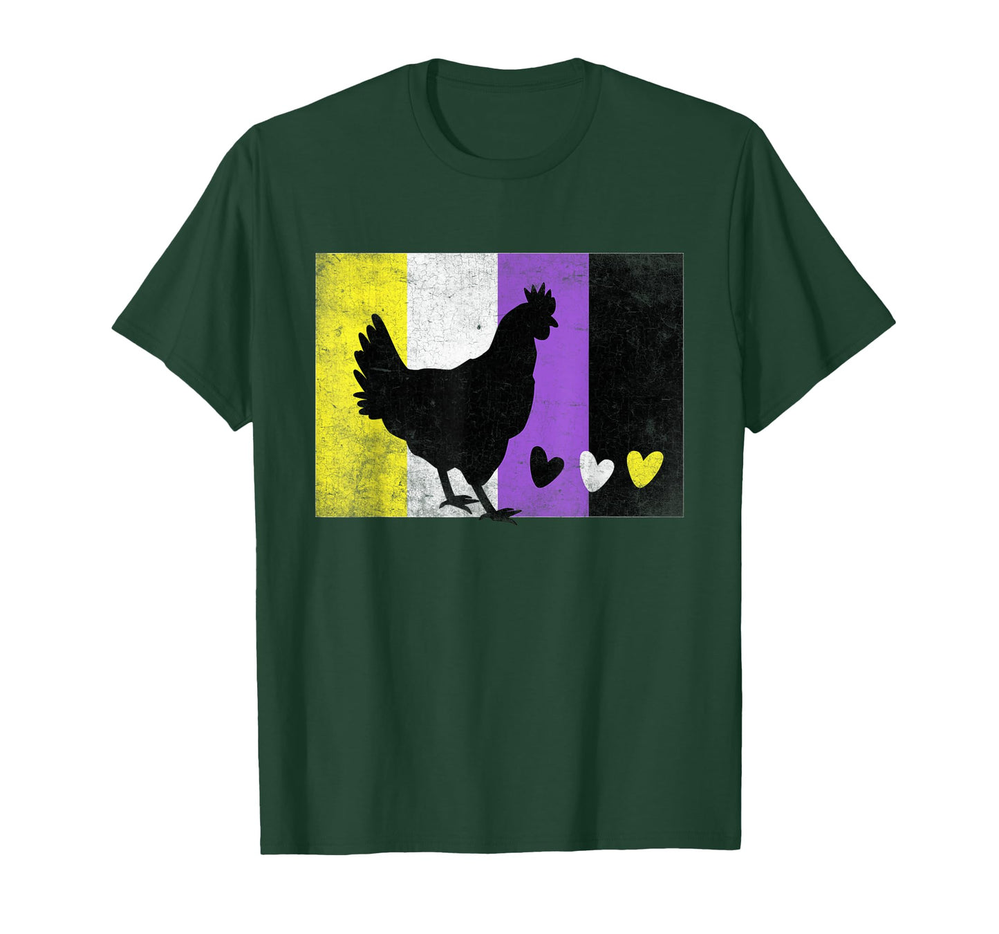 Chicken Non Binary Flag LGBTQ Trans Nonbinary Enby Pride T-Shirt