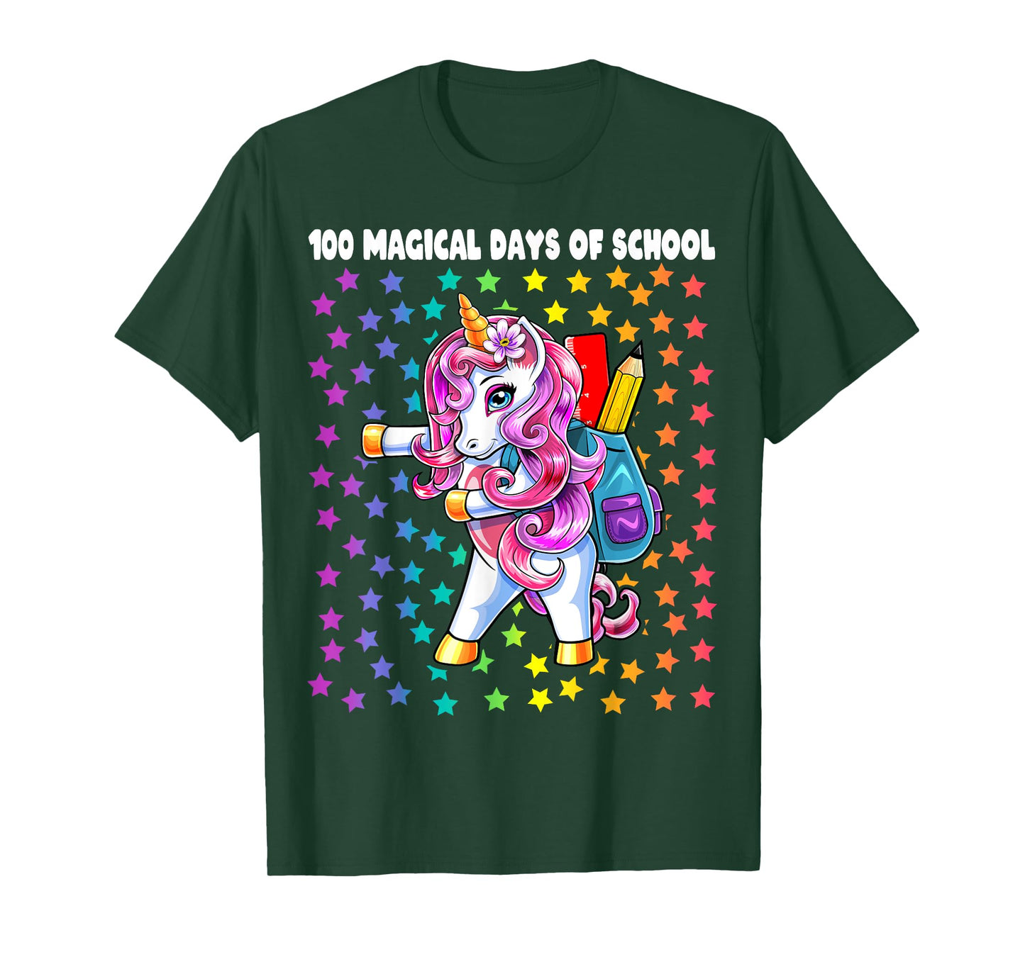 100 Magical Days of School Flossing Unicorn Gift for Girls T-Shirt