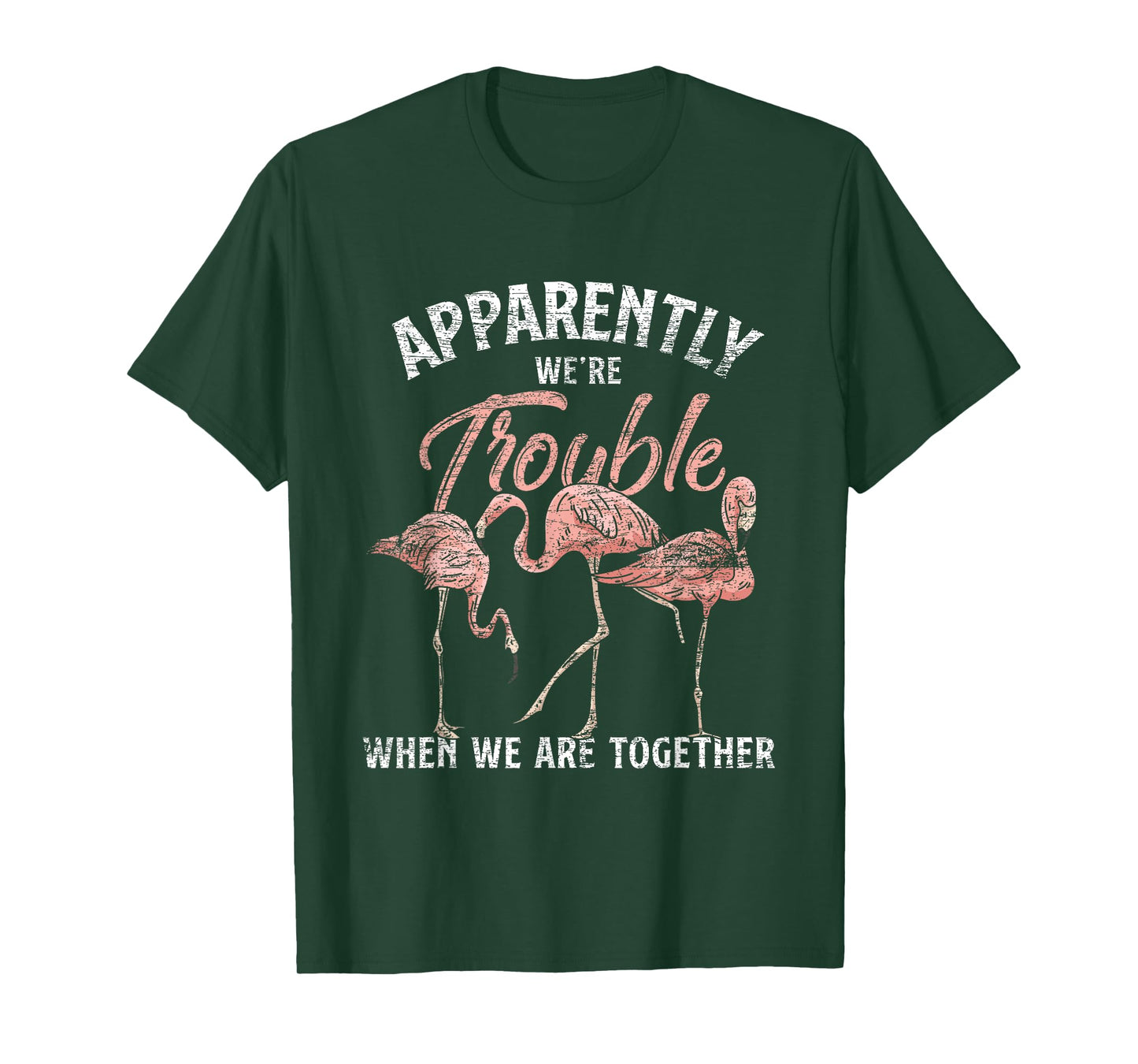 Apparently We Are Trouble When We Are Together Flamingo T-Shirt