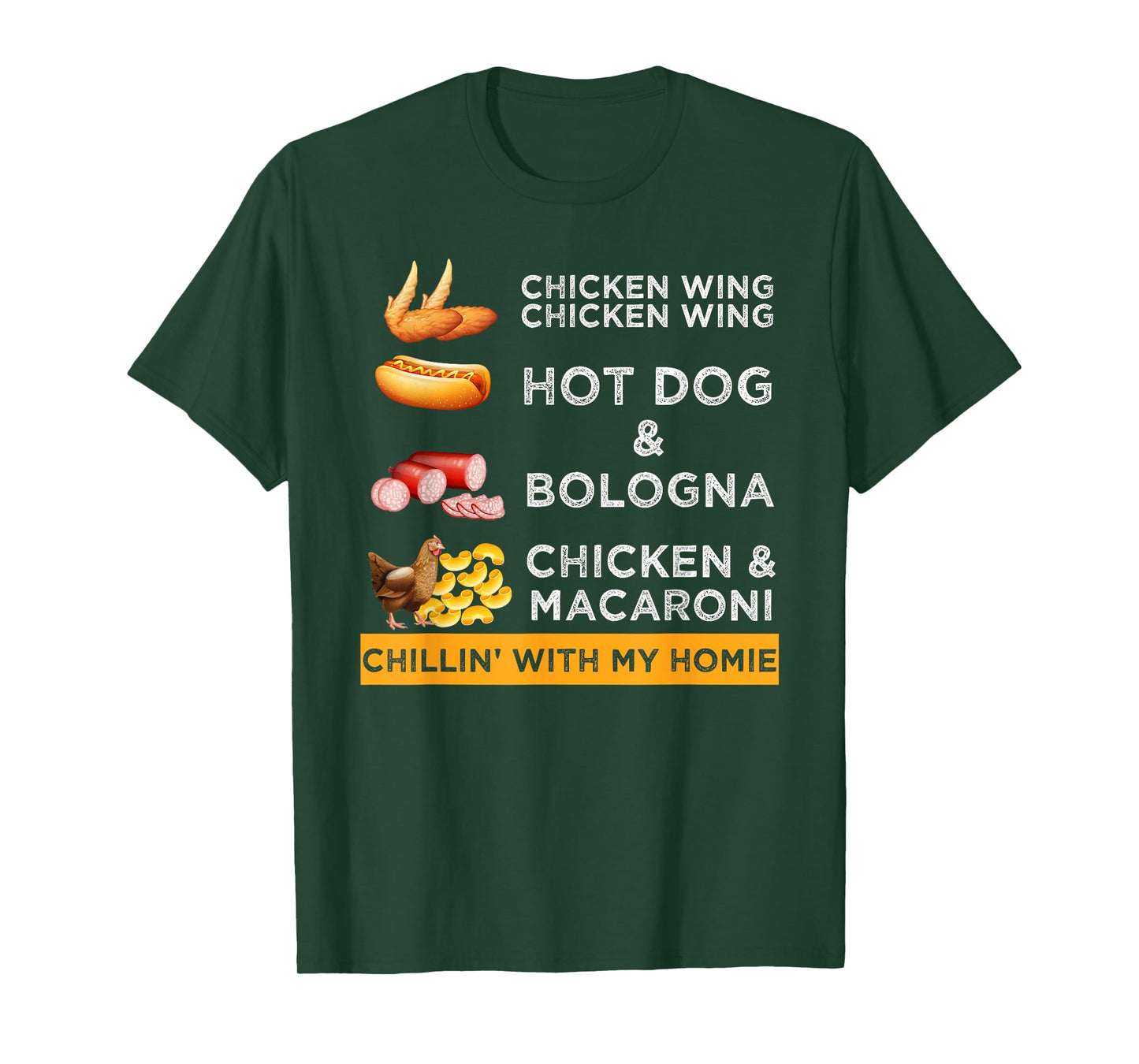 Chicken Wing Chicken Wing Hotdog and Bologna Funny T-Shirt