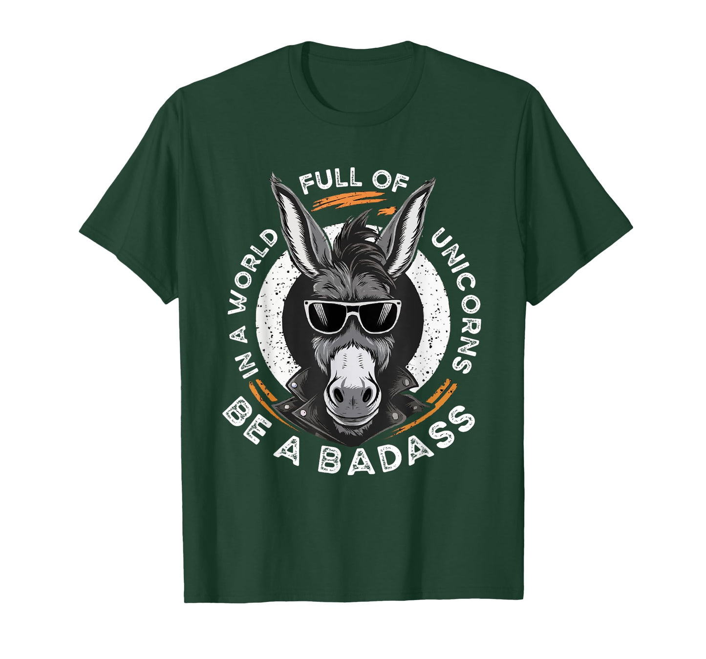 Animal Lover World Of Unicorns Badass Donkey T-Shirt