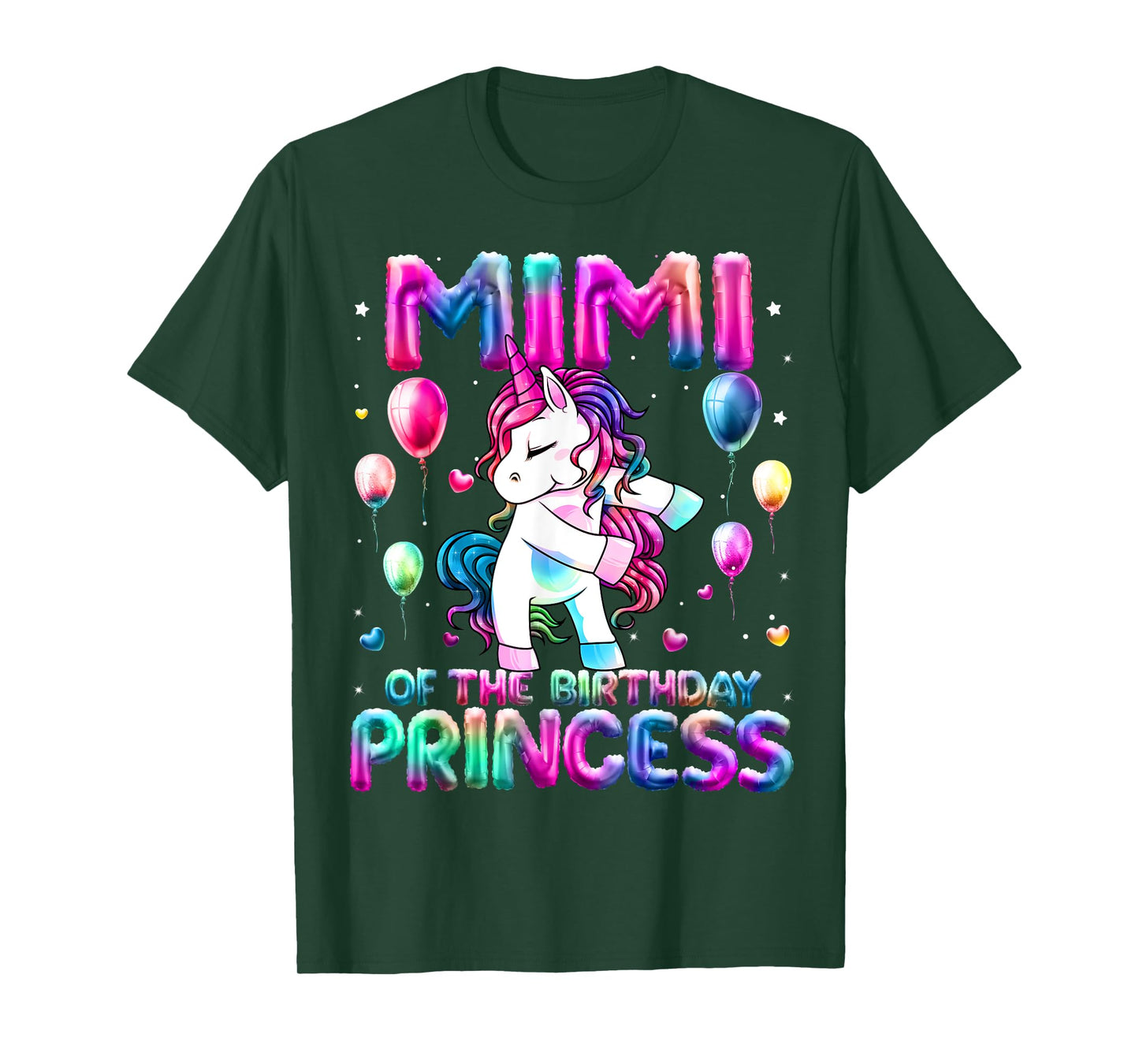 Grandma of the Birthday Princess Girl Flossing Unicorn Mimi T-Shirt