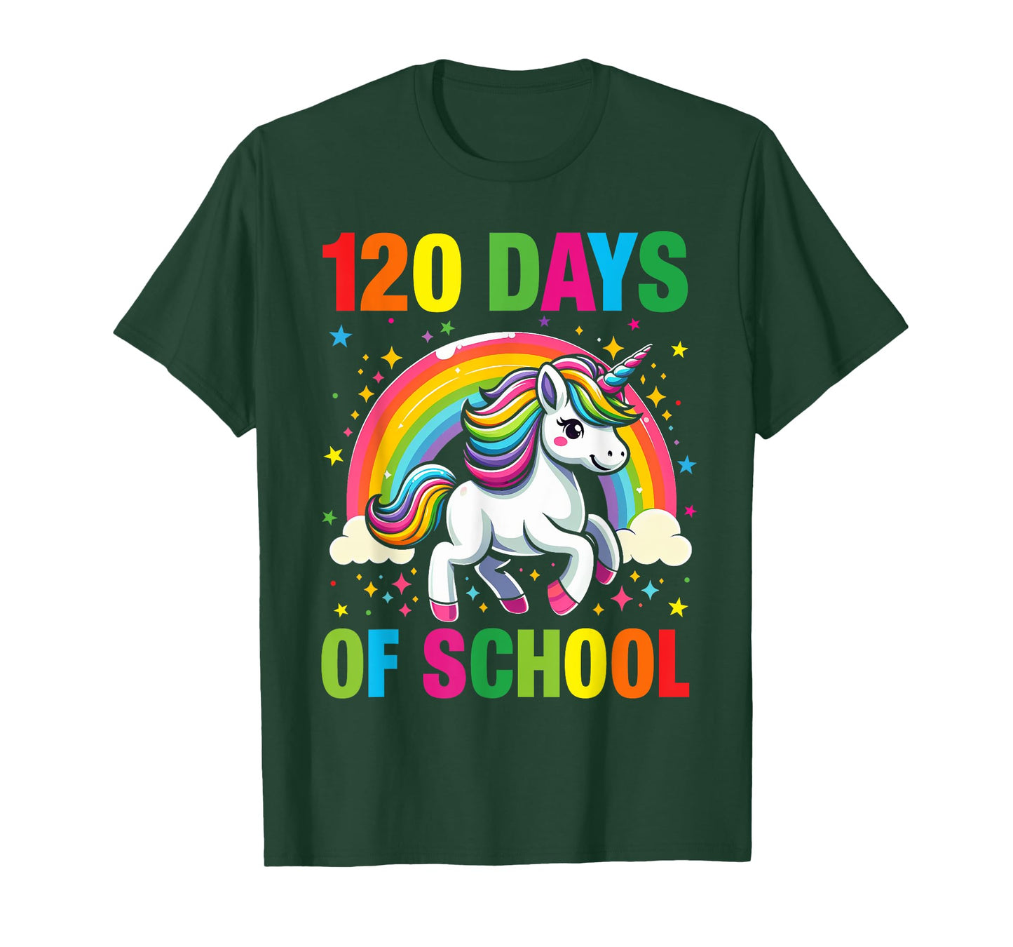 120th Day of School Unicorn Rainbow 120 Days Of School Kids T-Shirt