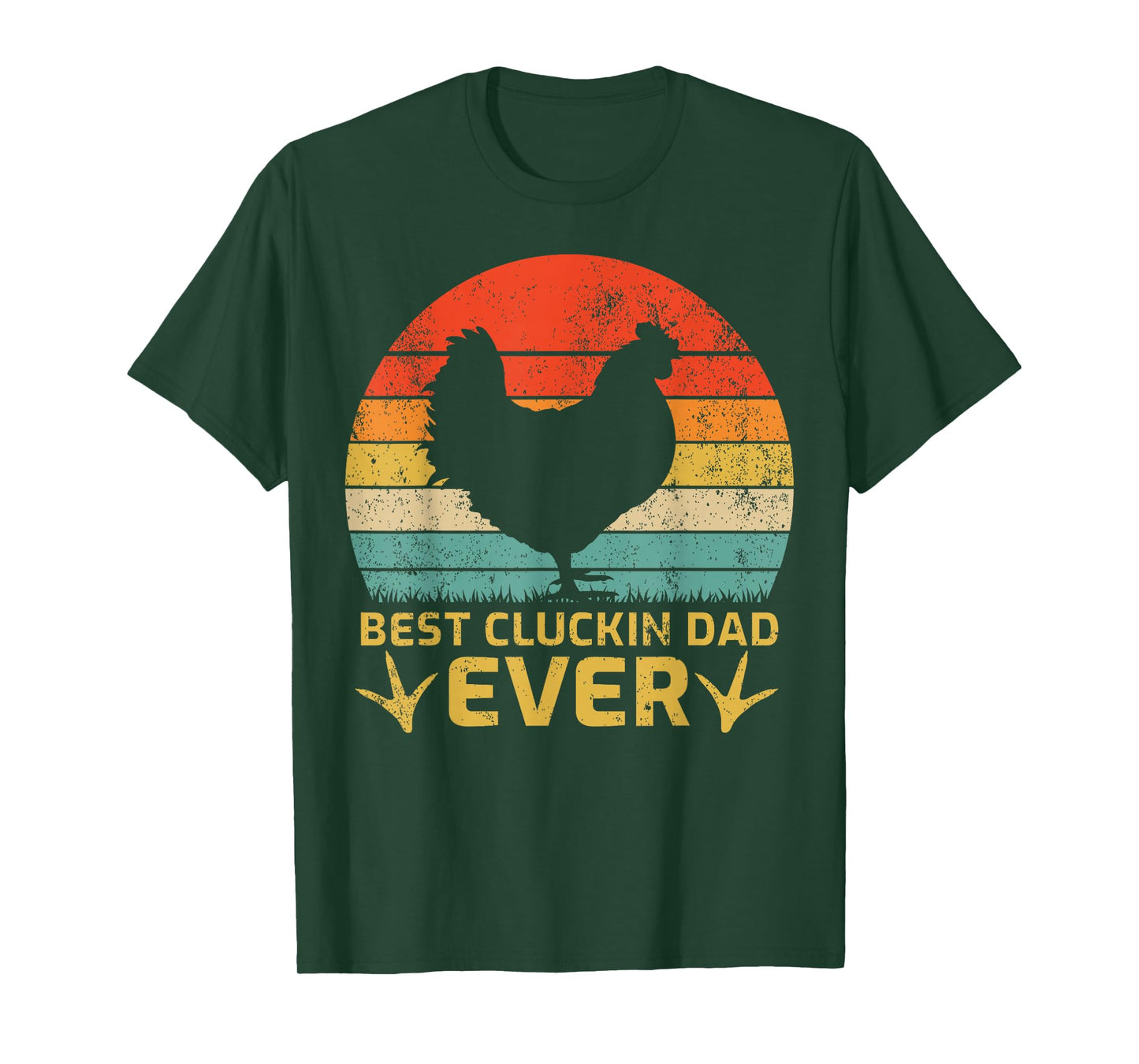 Vintage Best Cluckin Dad Ever Funny Chicken Dad Father's Day T-Shirt
