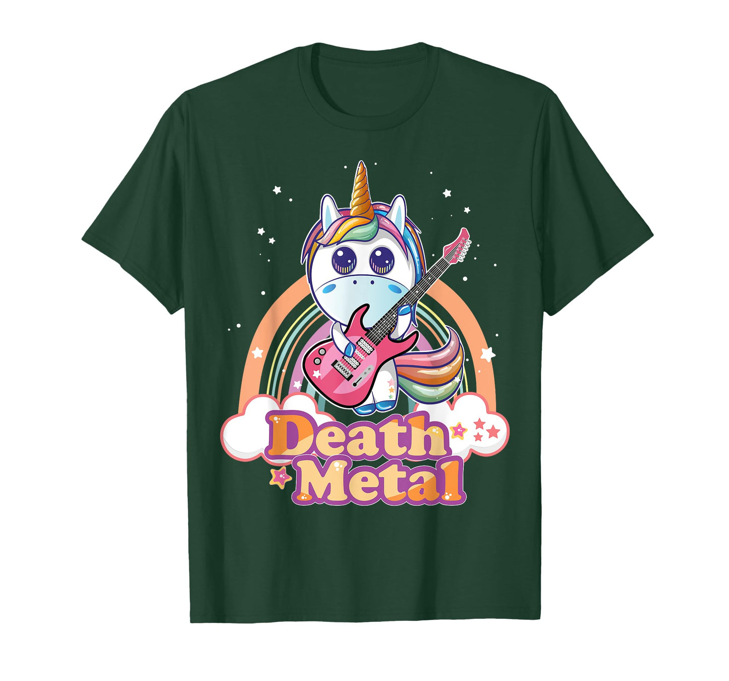 Cute Death Metal Unicorn Hard Rock Heavy Metal Music T-Shirt