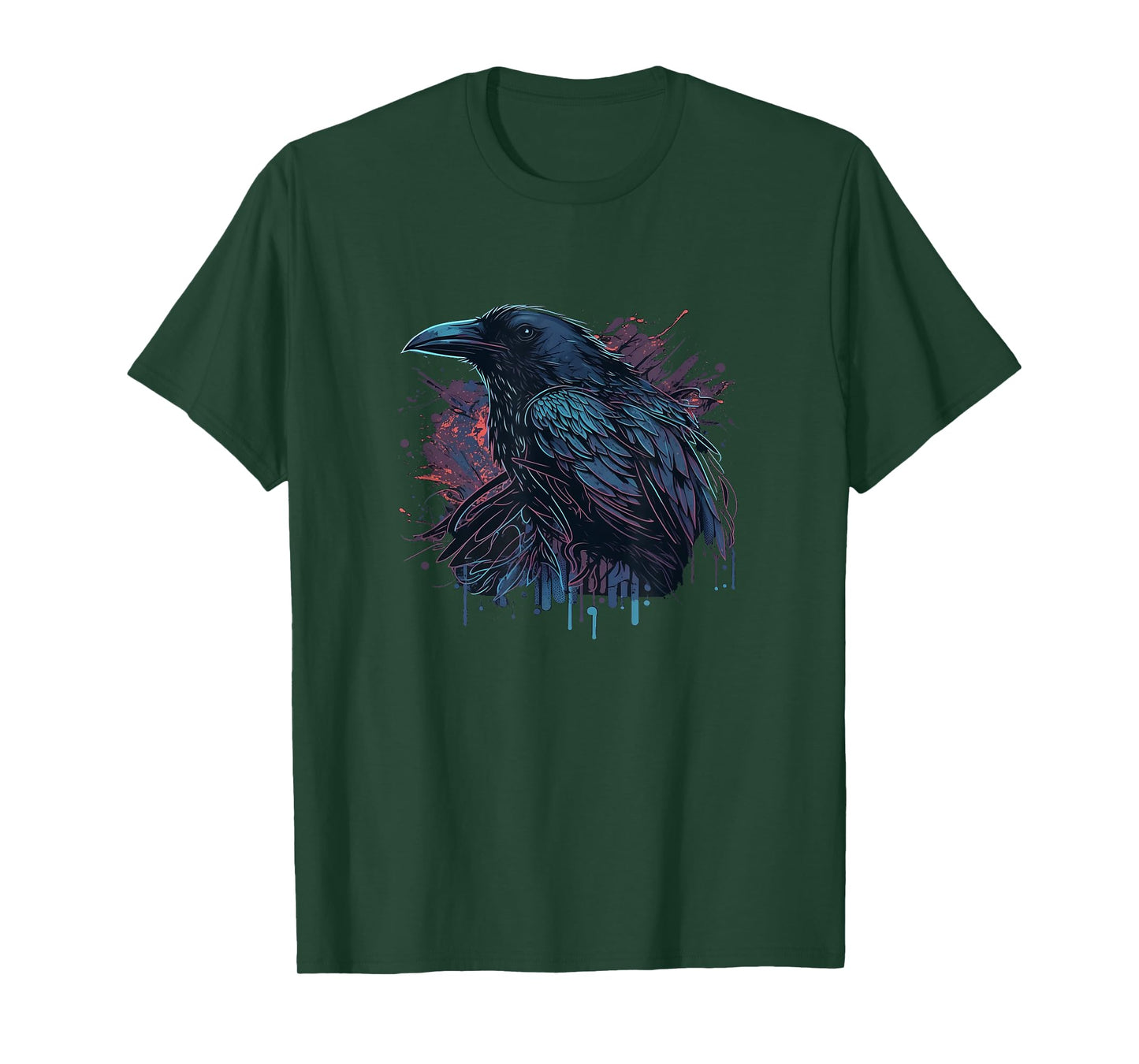 Raven Graphic Goth Black Crow T-Shirt