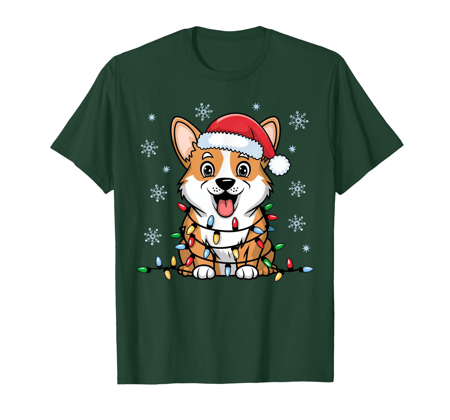 Pembroke Welsh Corgi Christmas Lights Xmas Dogs Gifts Women T-Shirt