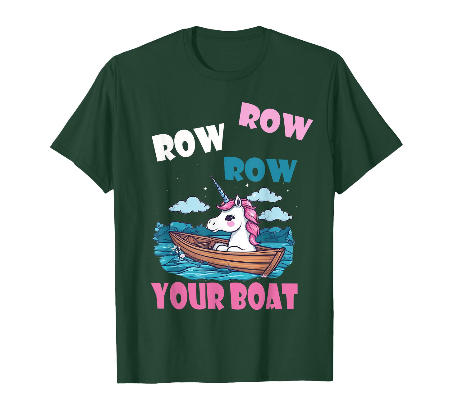 Row Row Row Your Boat Cute Unicorn Funny Kids T-Shirt