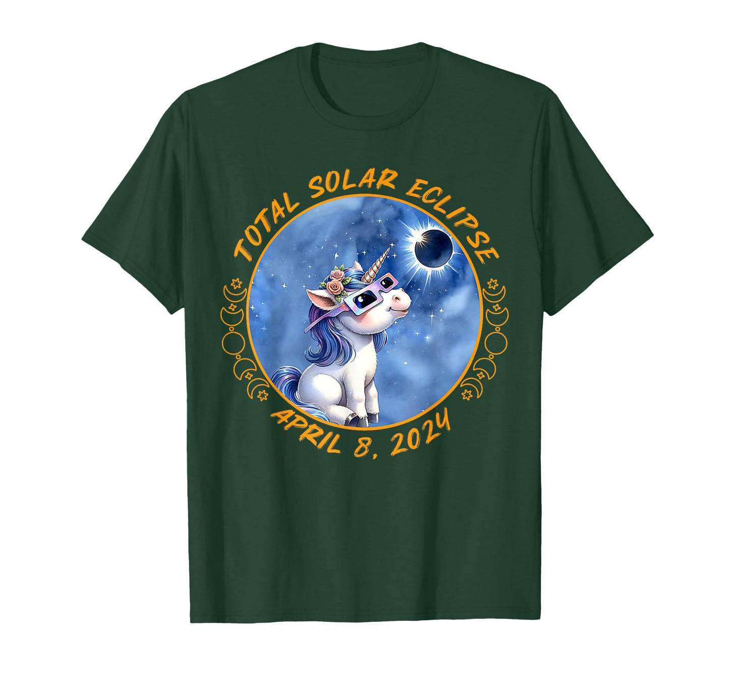 Solar Eclipse Shirt Girls Boys Unicorn Solar Eclipse 2024 T-Shirt