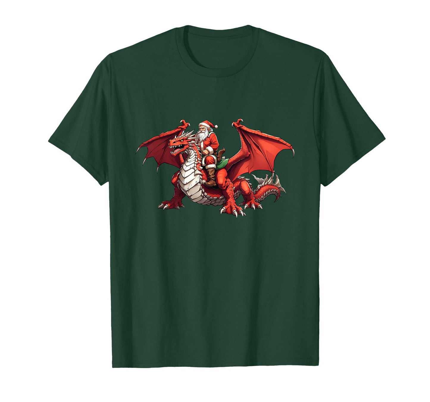 Santa Riding A Dragon For Christmas T-Shirt
