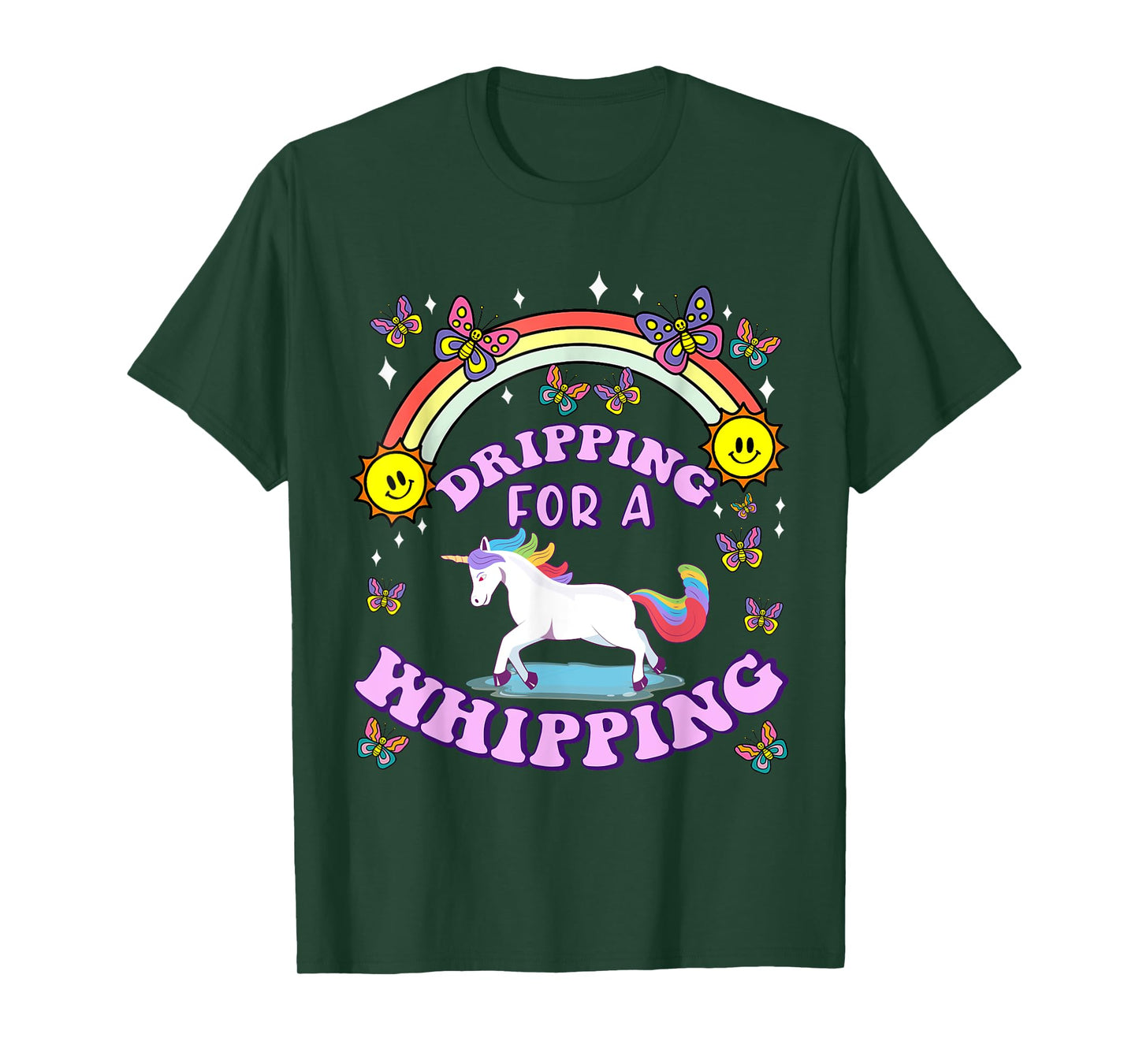 Dripping For A Whipping Unicorn Funny Dirty Adult Humor T-Shirt