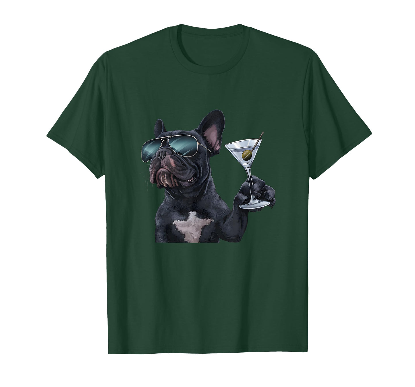 French Bulldog Drinking Martini T-Shirt