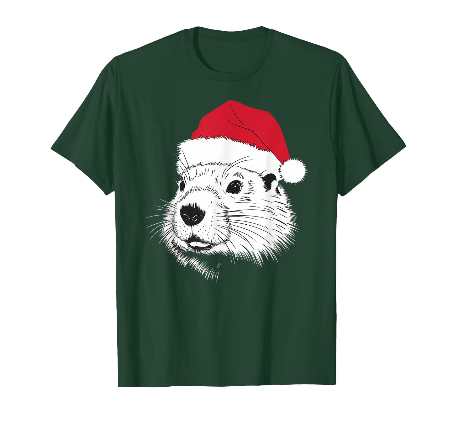 Joyful Groundhog Santa on Groundhog Christmas T-Shirt