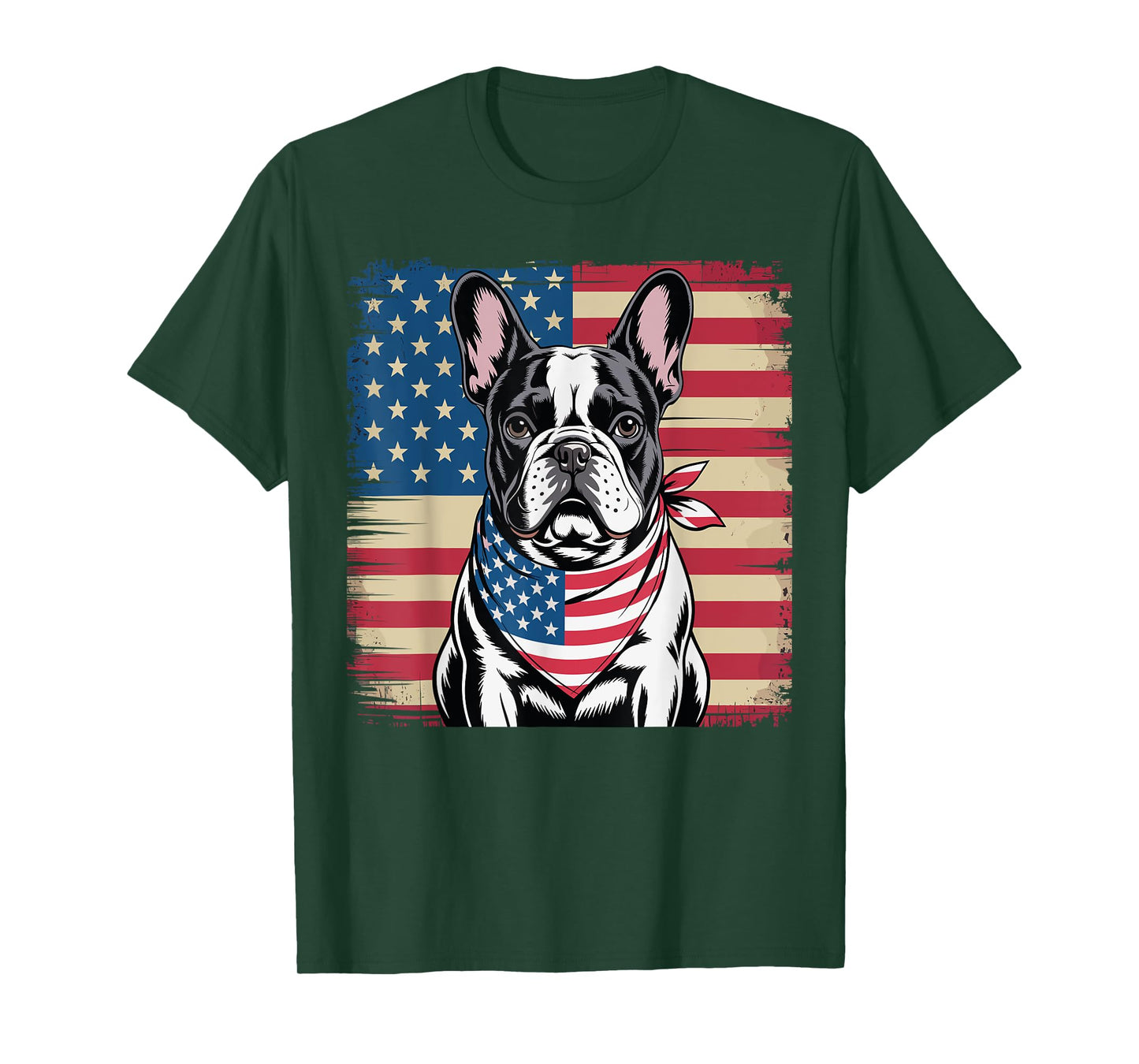 Patriotic French Bulldog Dog American Flag 4Th Of July T-Shirt