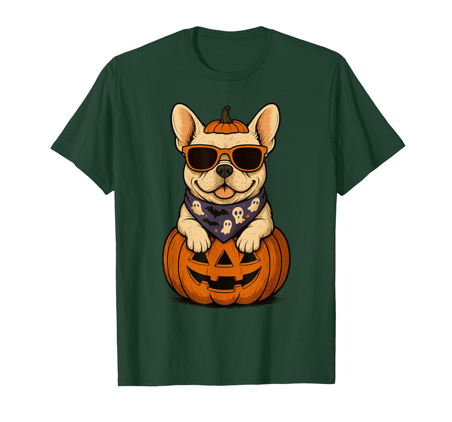 Spooky French Bulldog Pumpkin Halloween Dog Lover T-Shirt