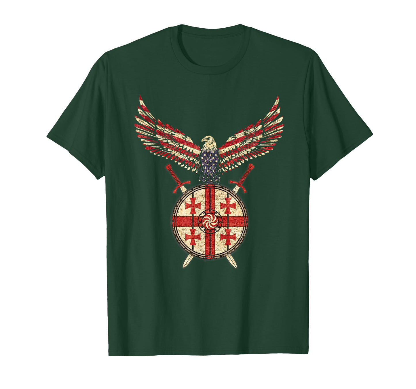 Flag of USA and Georgia, Georgian American T-Shirt