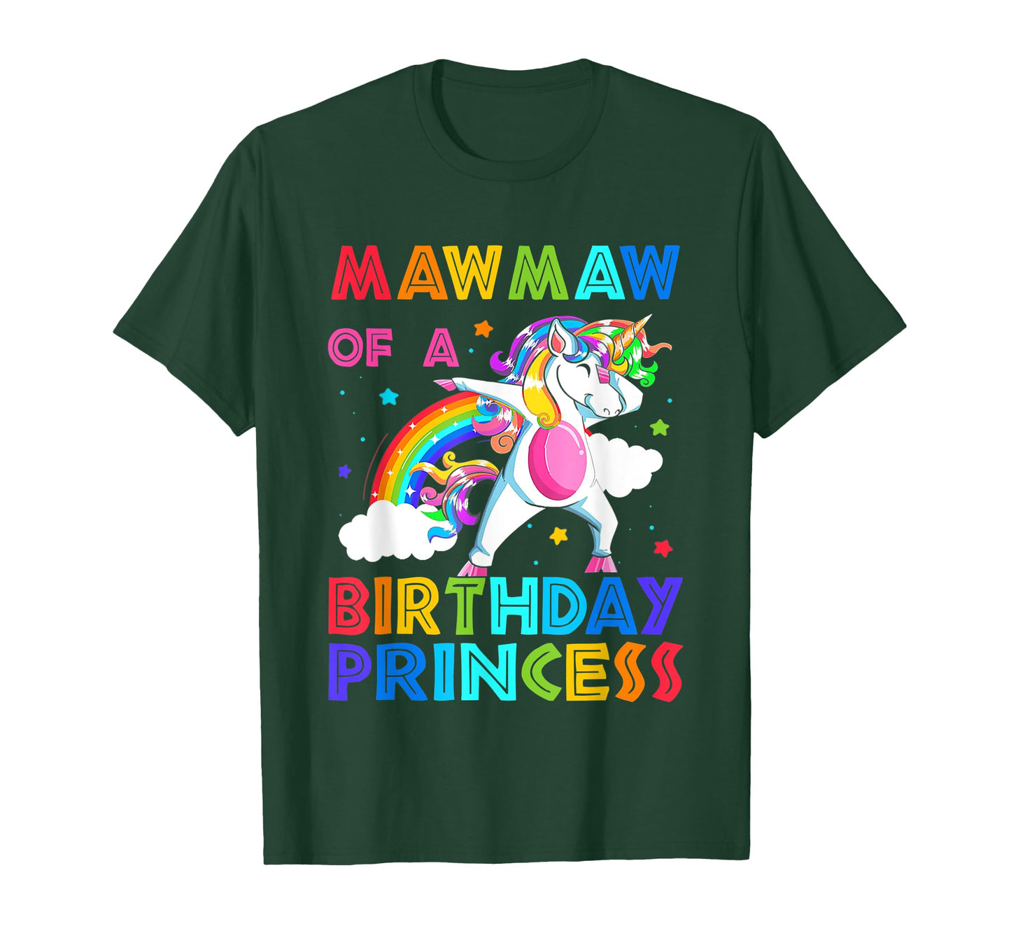 Mawmaw Of The Birthday Princess Unicorn Rainbow Gifts T-Shirt