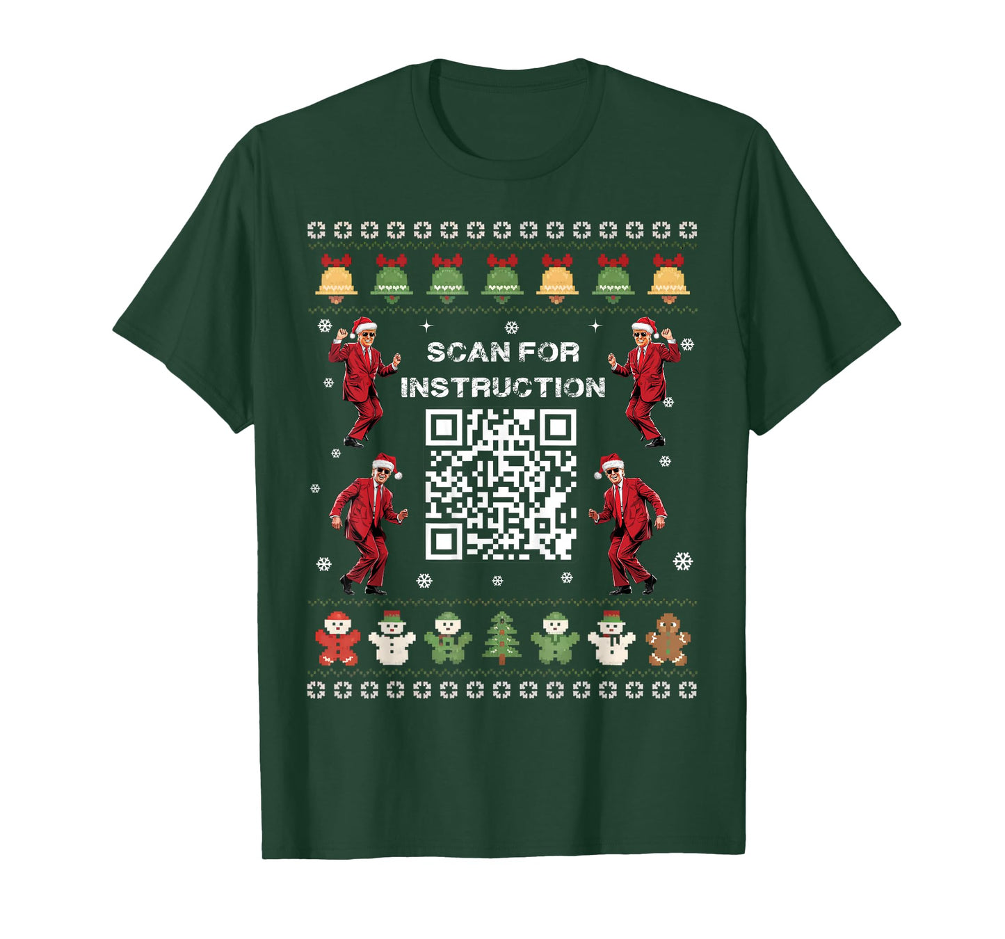 QR Trump Dance Code President Scan For Instruction Christmas T-Shirt