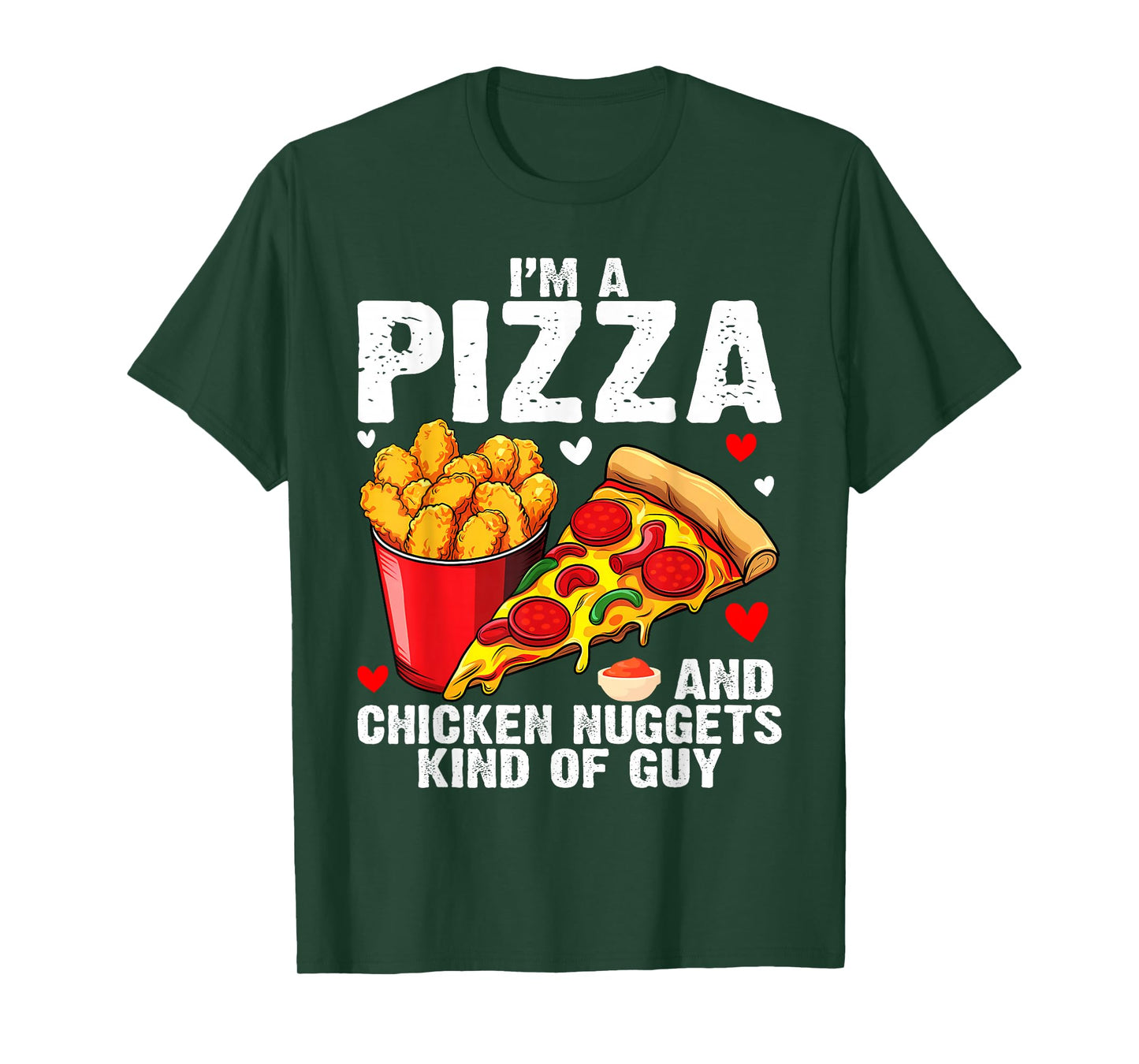 Fast Food Pizza Lover Foodie Men Boys Funny Chicken Nuggets T-Shirt