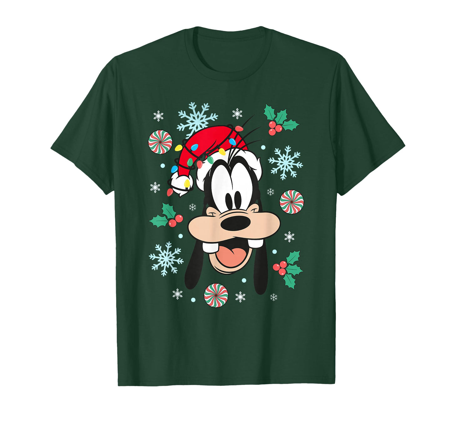 Disney Mickey And Friends Christmas Goofy Big Face Portrait T-Shirt