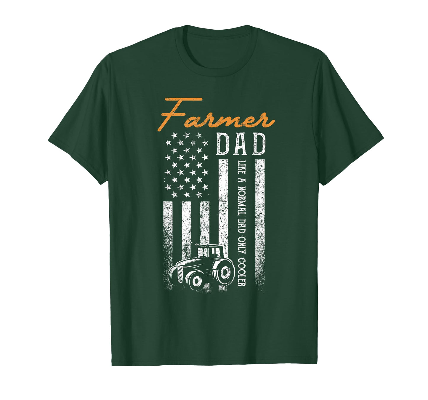 Farmer Dad Like A Normal Dad Only Cooler USA Flag Farming T-Shirt