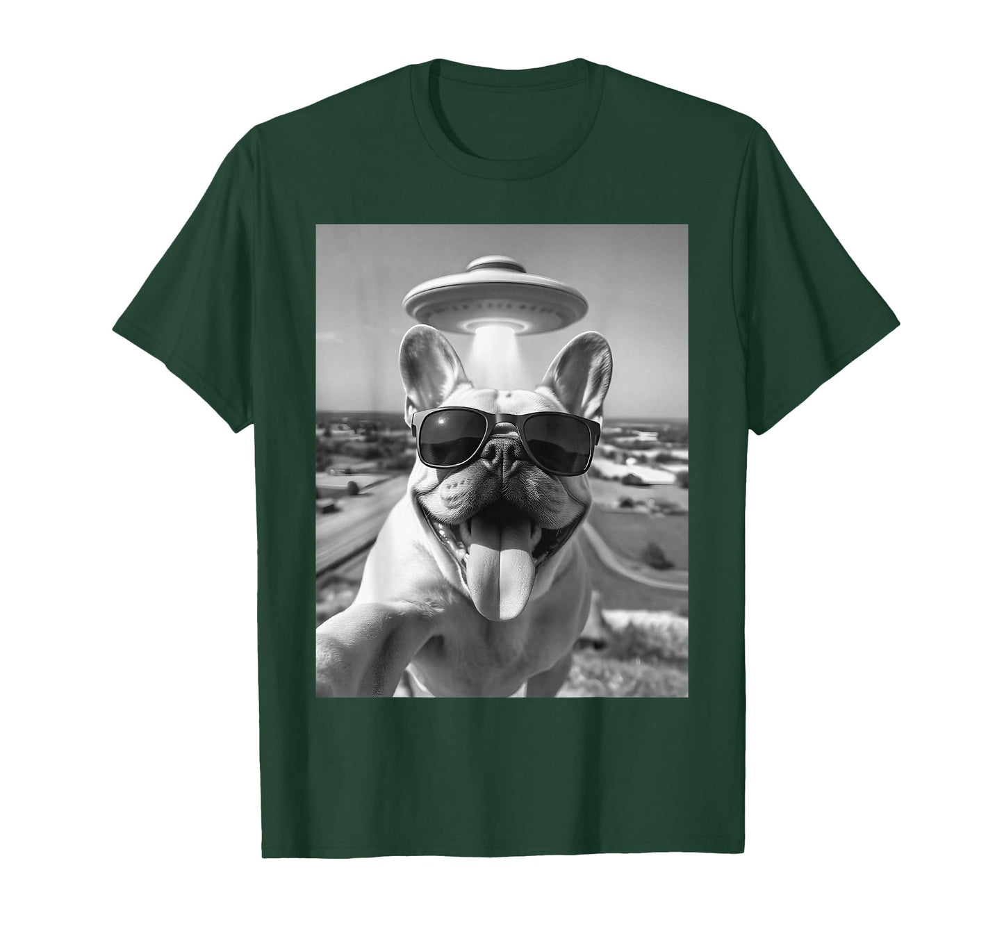 French Bulldog Selfie UFO Alien French Bulldog T-Shirt
