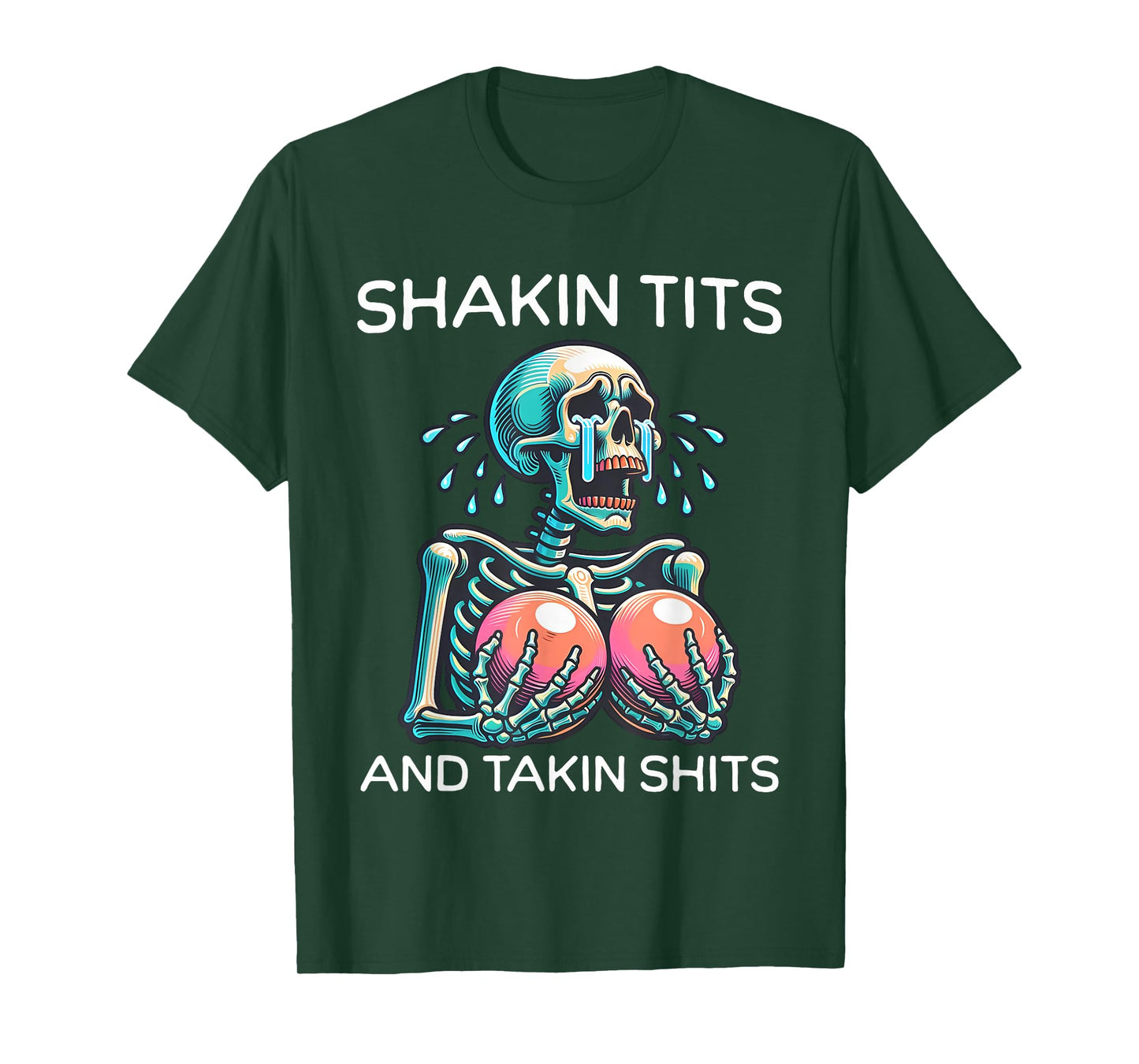 Shakin Tits And Takin Shits Funny Meme Silly Y2k Women T-Shirt