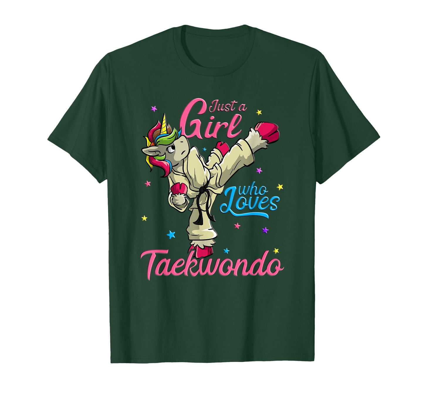 Just a Girl Who Loves Taekwondo Unicorn Tae Kwon Do Gift T-Shirt