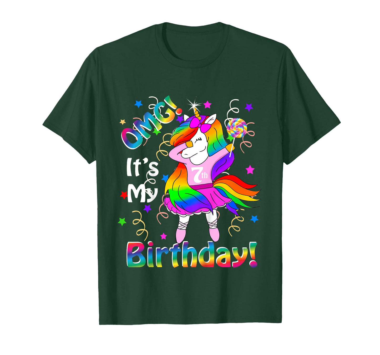 OMG It's My 7th Birthday Girls Unicorn (7 years old) outfit T-Shirt