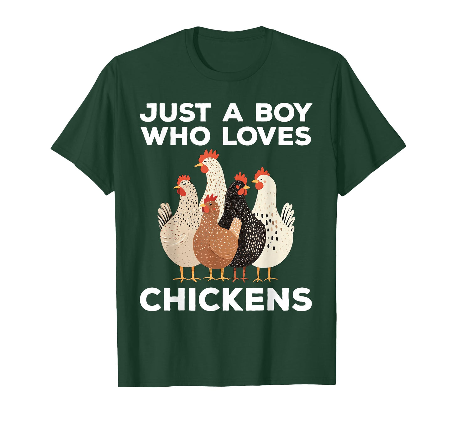 Just A Boy Who Loves Chickens Cute Chicken T-Shirt