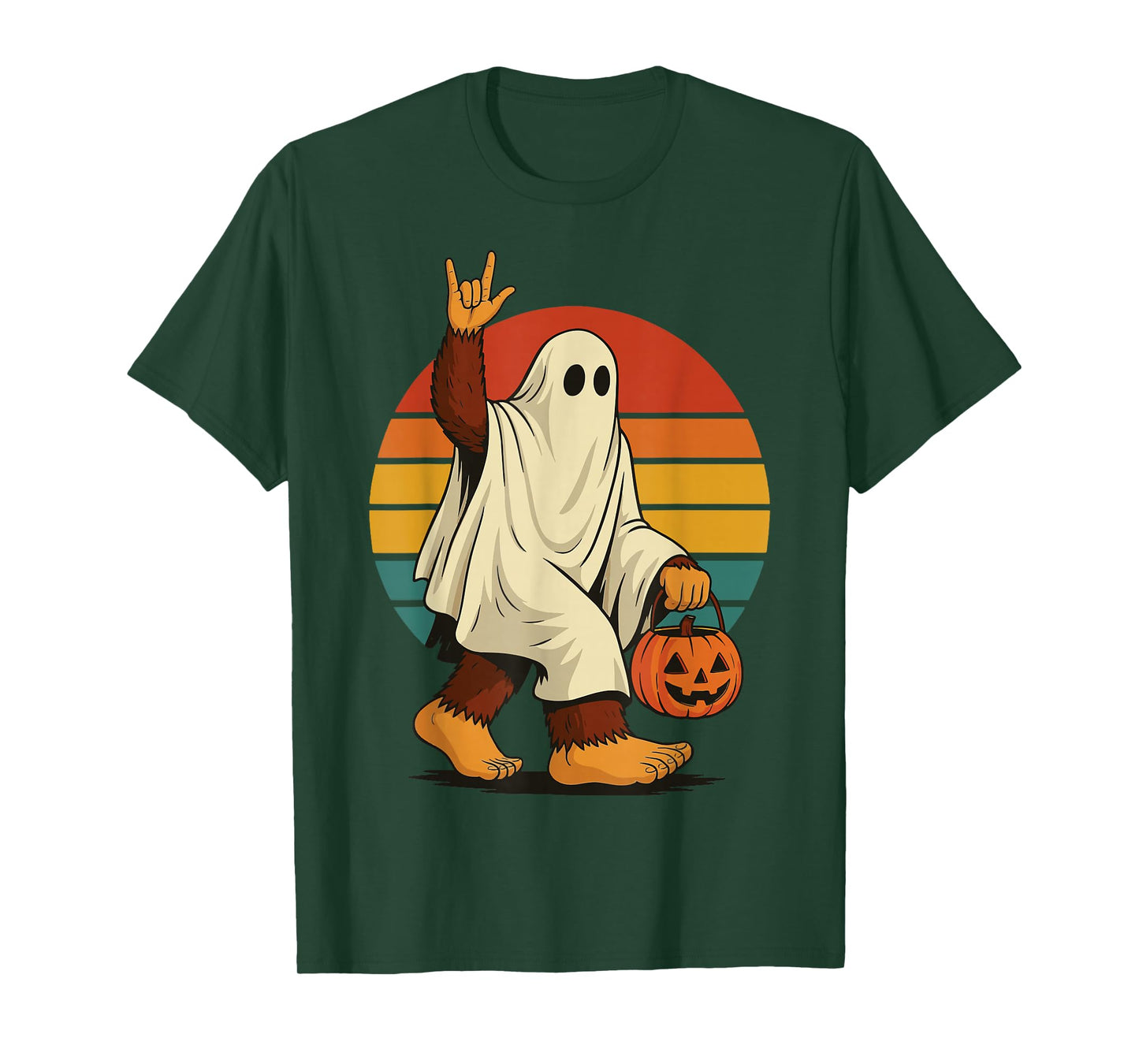 Bigfoot Halloween Ghost T-Shirt