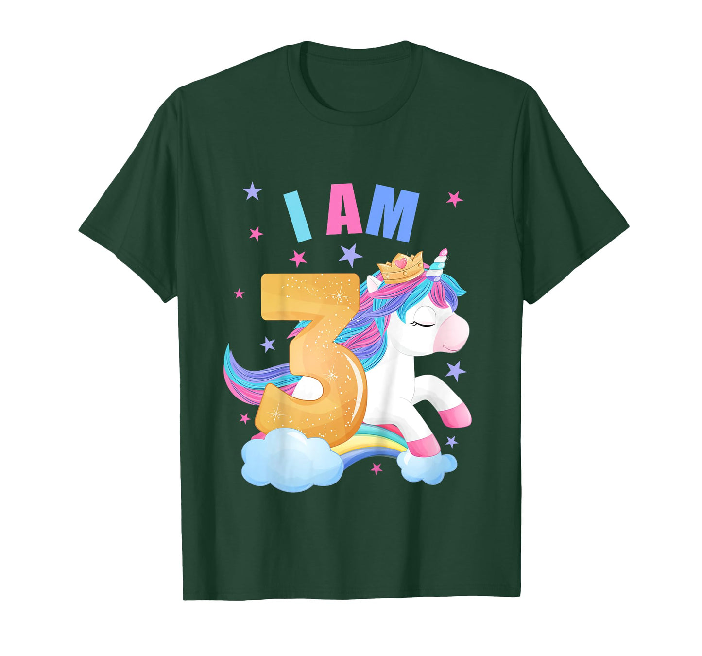 3 Years old 3 birthday outfit Boy girl Unicorn T-Shirt