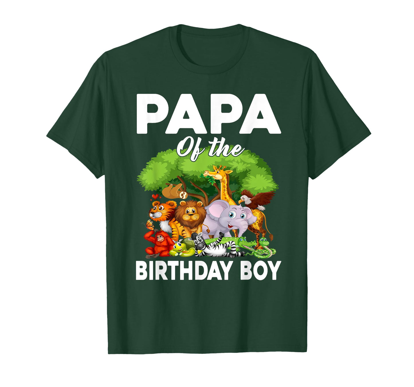 Papa of the Birthday Boy Zoo Animals Bday Safari Wildlife T-Shirt